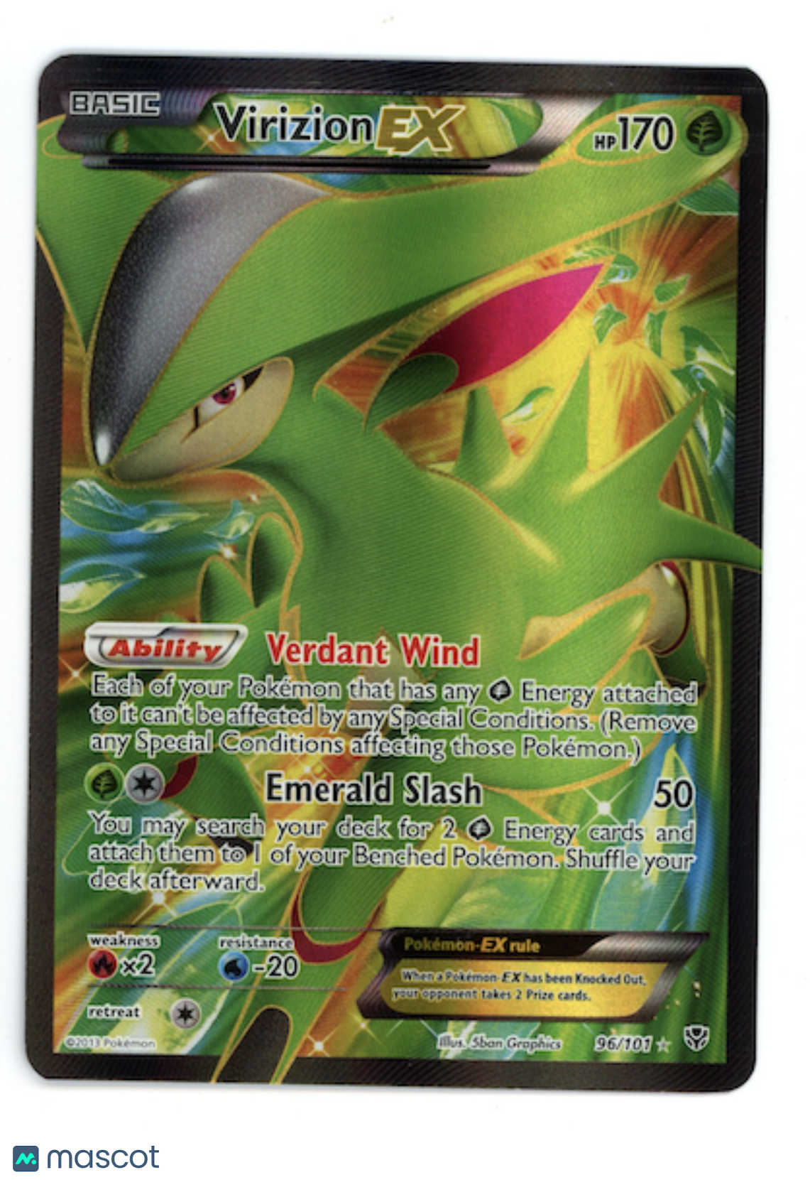 rare pokemon cards 2013 VIRIZION EX Plasma Blast #96/101 Full Art Ultra Discard the rest of Pack Size:25x pack Farming Deck Capacity....and getting Duskmourn: House of Horrors