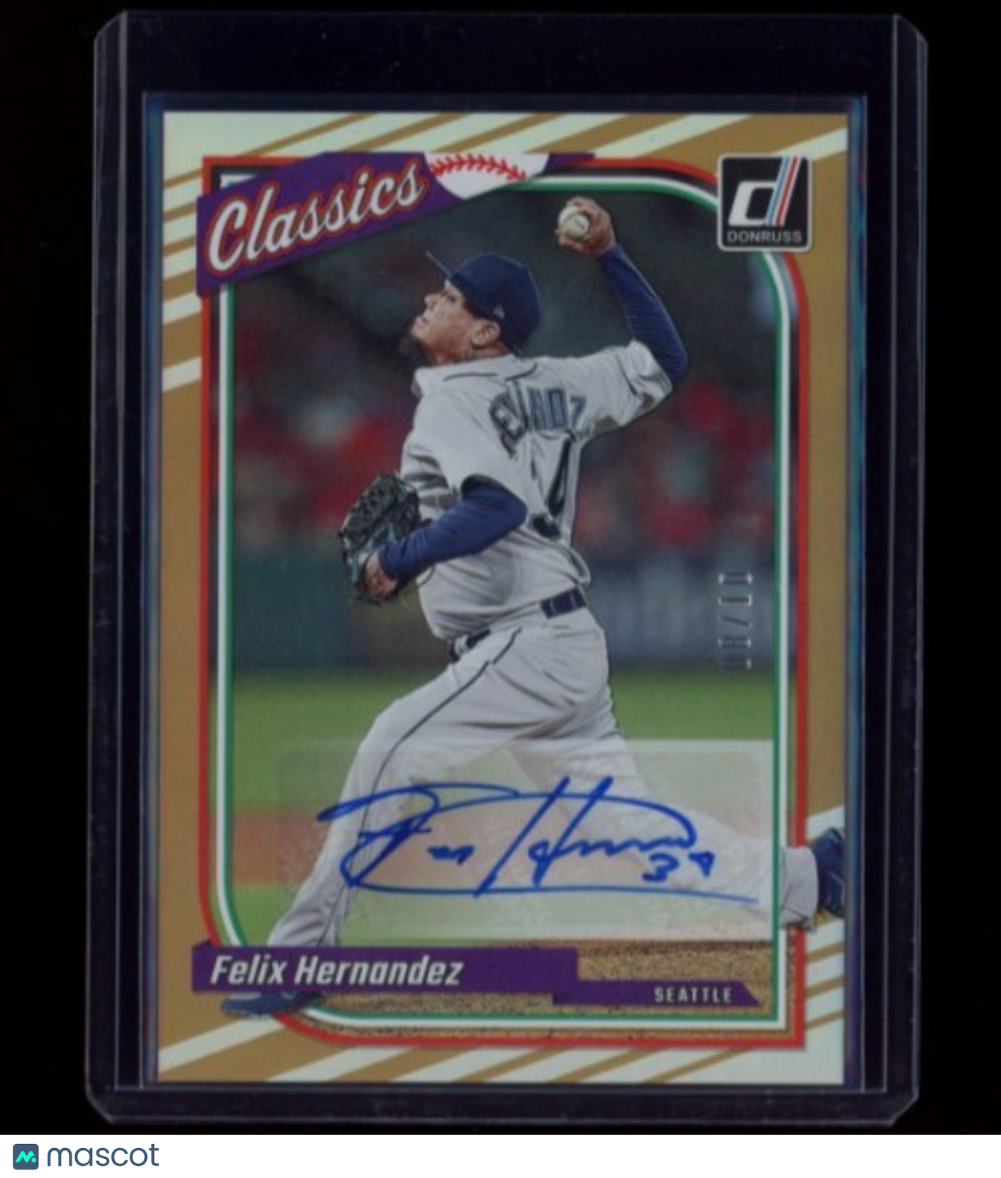 FELIX HERNANDEZ 2023 Panini Donruss Classics Gold Auto /10 Mariners #CA-FH