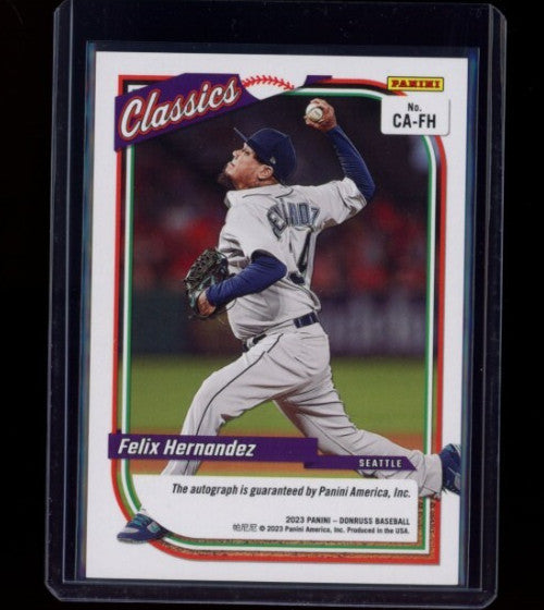 FELIX HERNANDEZ 2023 Panini Donruss Classics Gold Auto /10 Mariners #CA-FH