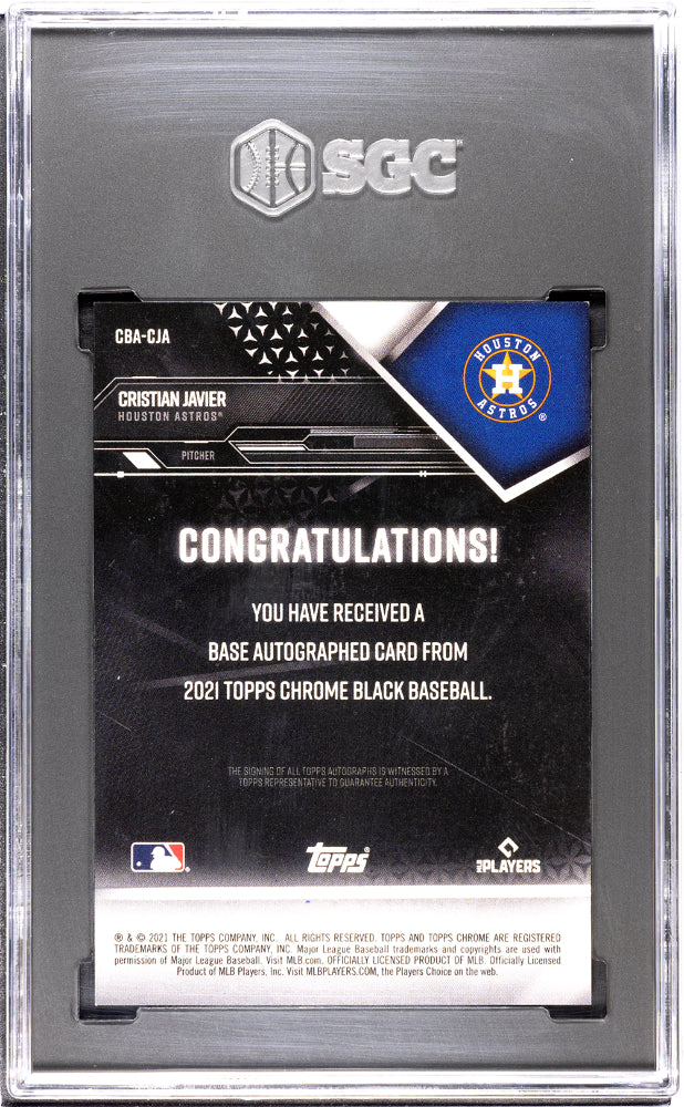 CRISTIAN JAVIER 2021 Topps Chrome Black Gold Refractor Auto /50 SGC 9.5 Rookie