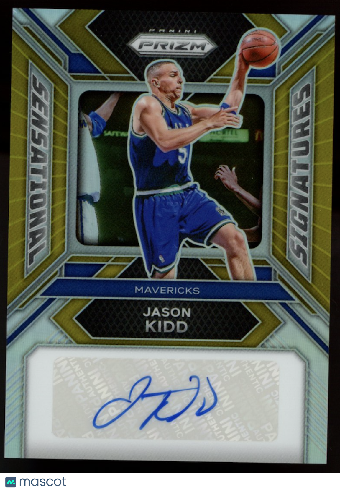 JASON KIDD 2023-24 Panini Prizm Sensational Signatures Gold Auto /10 Mavericks