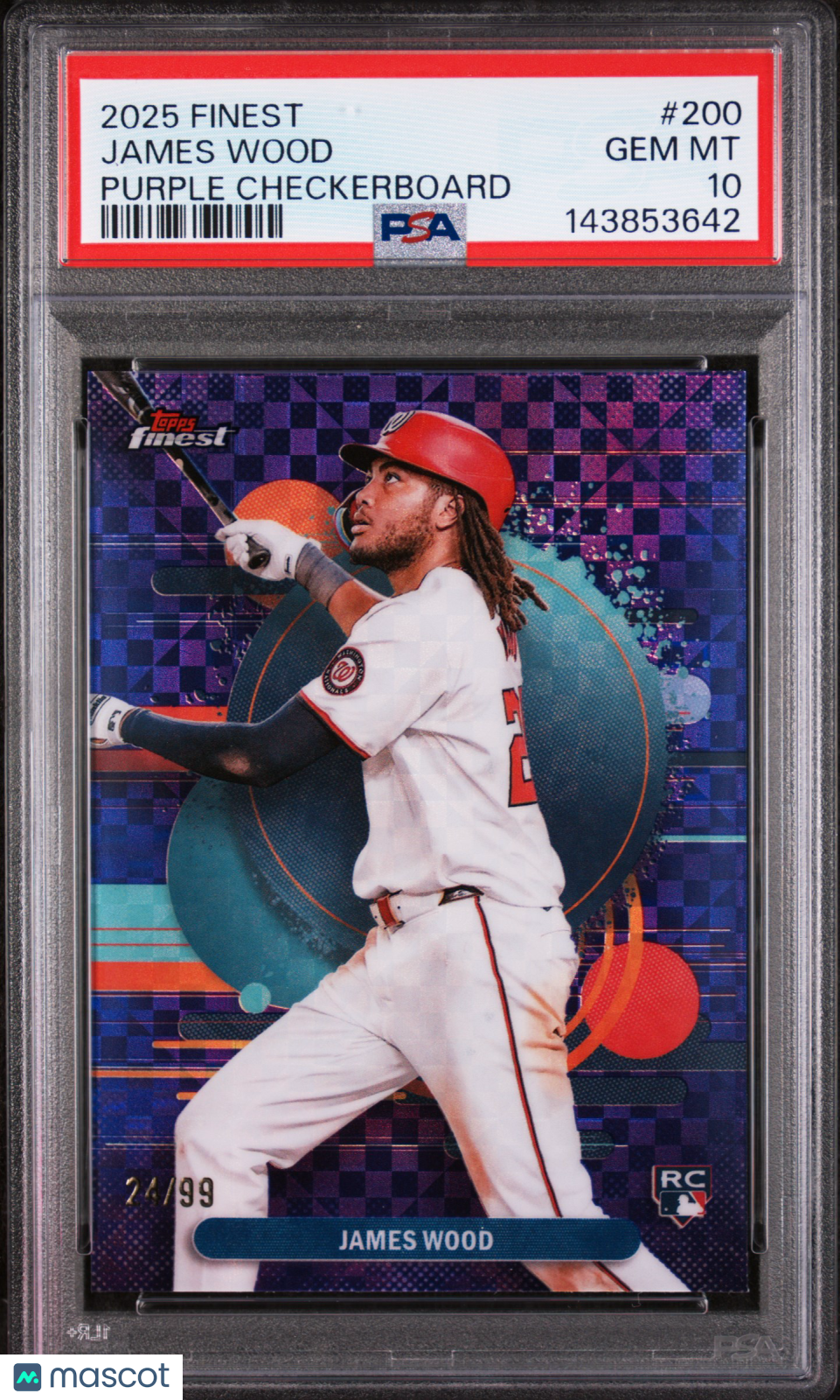 JAMES WOOD 2025 Topps Finest Rookie Uncommon Purple Checkerboard