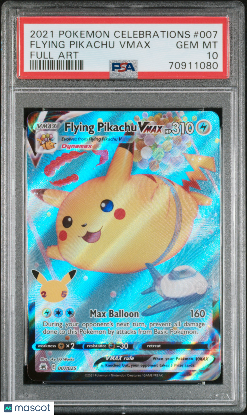 FLYING PIKACHU VMAX 2021 Pokemon Celebrations #007 Full Art PSA 10 Frank's Card Shop FLYING PIKACHU VMAX 2021 Pokemon Celebrations #007 Full Art PSA 10 Frank's Card Shop