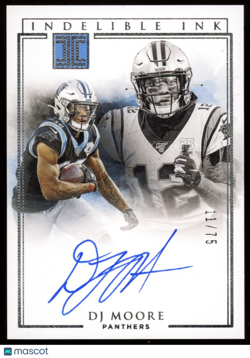 DJ MOORE 2020 Panini Impeccable Indelible Ink Auto /75 #II-DM Panthers