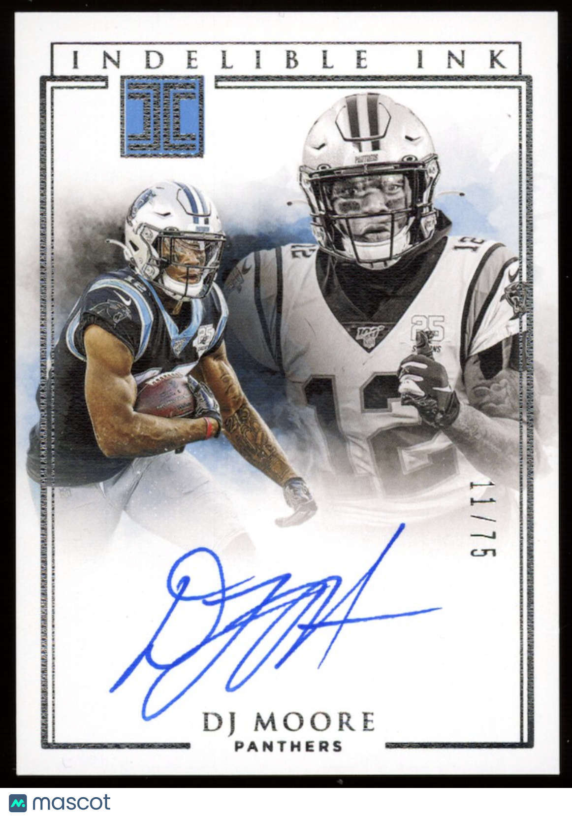 DJ MOORE 2020 Panini Impeccable Indelible Ink Auto /75 #II-DM Panthers