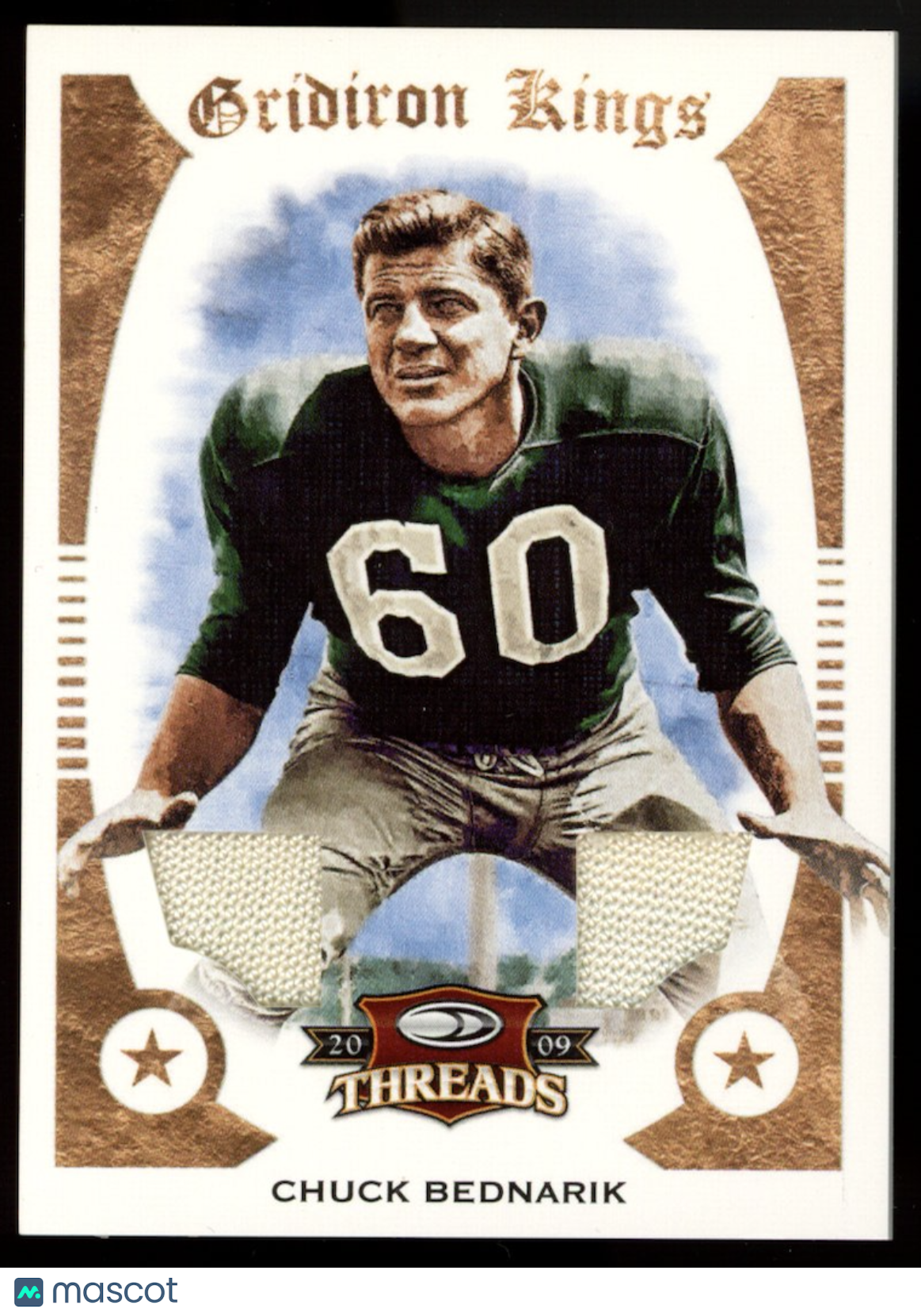 CHUCK BEDNARIK 2009 Donruss Threads Gridiron Kings Dual Patch #12 /200 Eagles