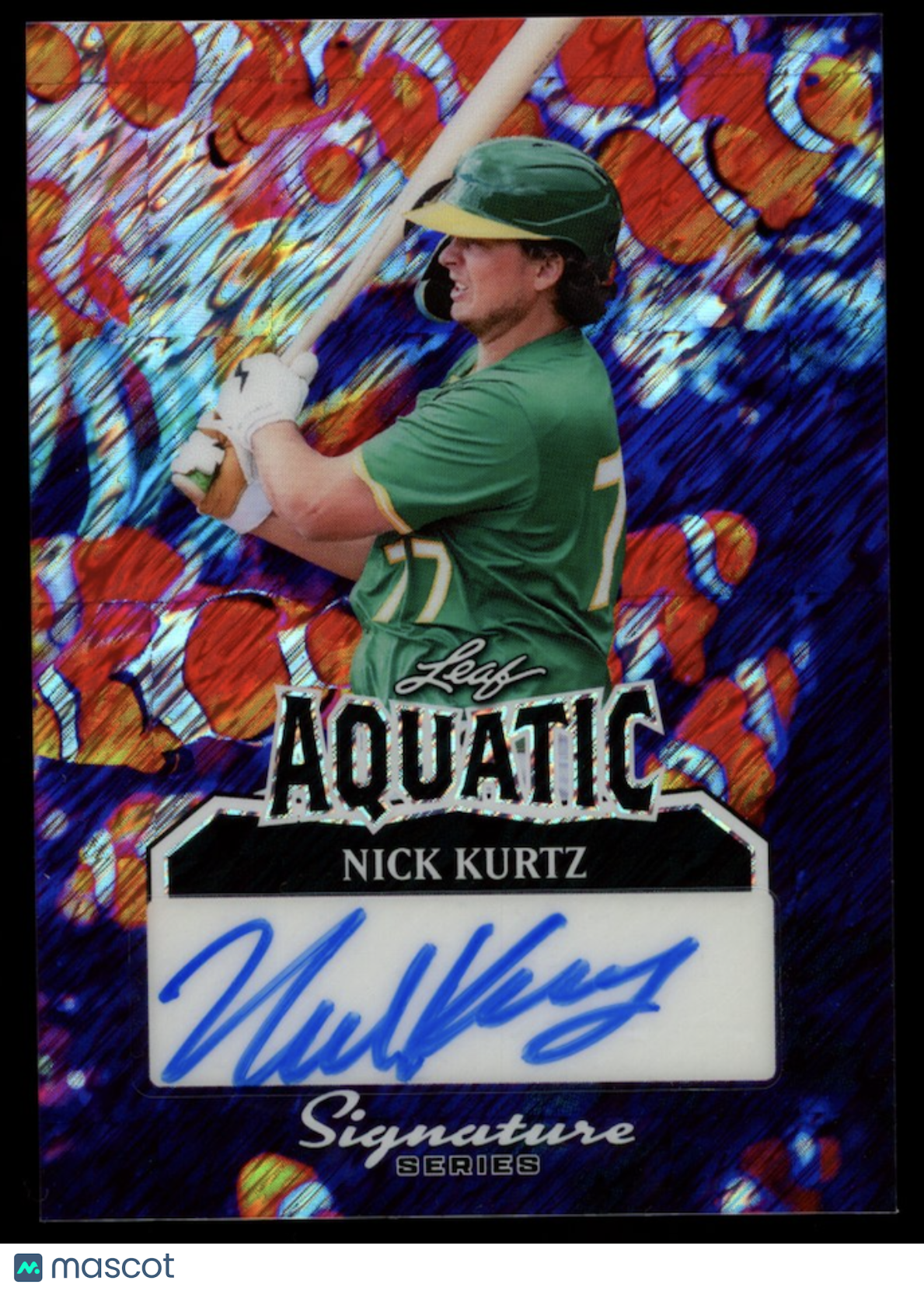NICK KURTZ 2025 Leaf Aquatic Signature Series 1/1 Rookie Auto Oakland Athletics