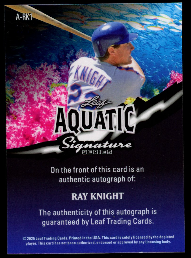RAY KNIGHT 2025 Leaf Aquatic Signature Series Killer Whale Auto 1/1 #A-RK1 Mets