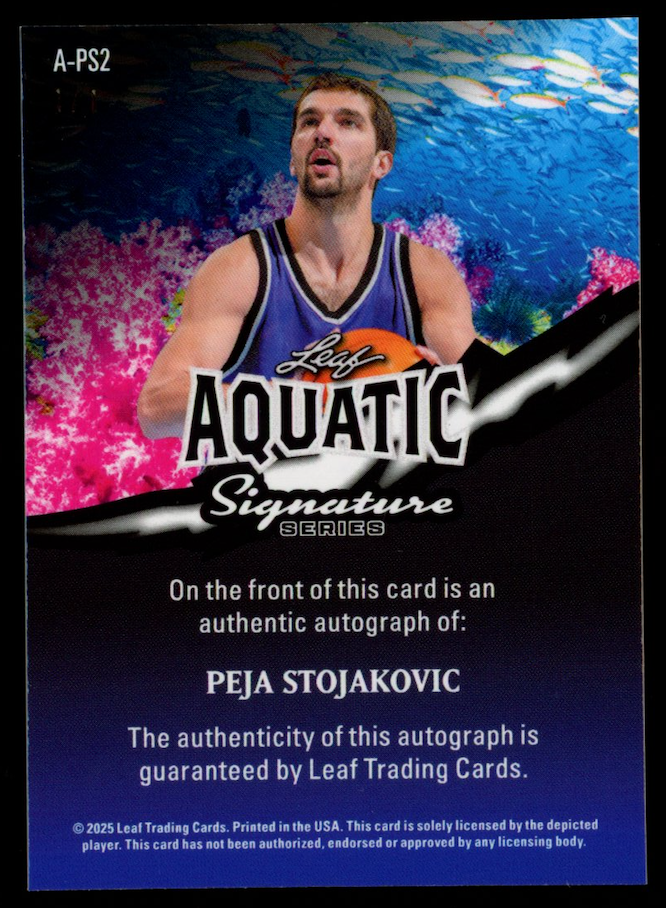 PEJA STOJAKOVIC 2025 Leaf Aquatic Signature Series Sea Turtle Auto 1/1 #A-PS2