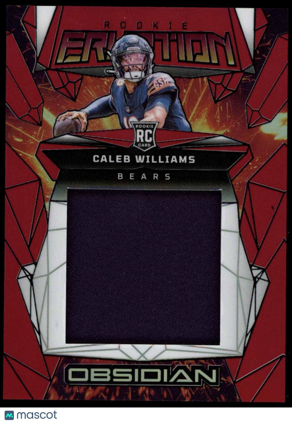 CALEB WILLIAMS 2024 Panini Obsidian Eruption Rookie Patch Red Flood /75 Bears