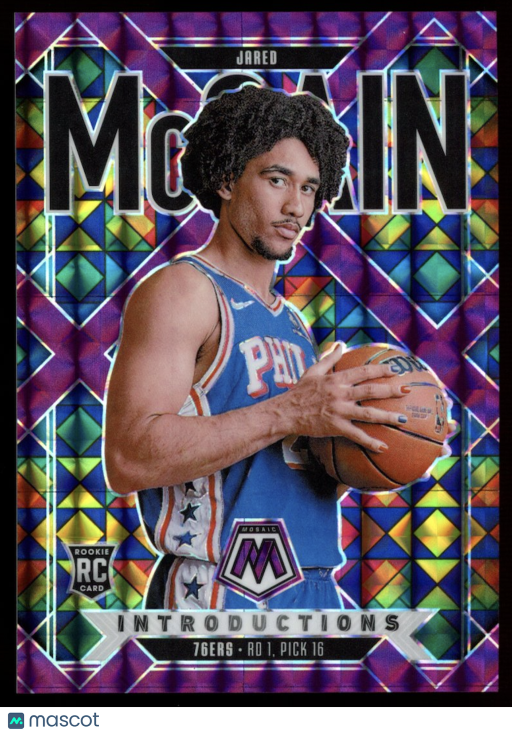 JARED MCCAIN 2024-25 Panini Mosaic Introductions Purple Prizm /99 Rookie 76ers