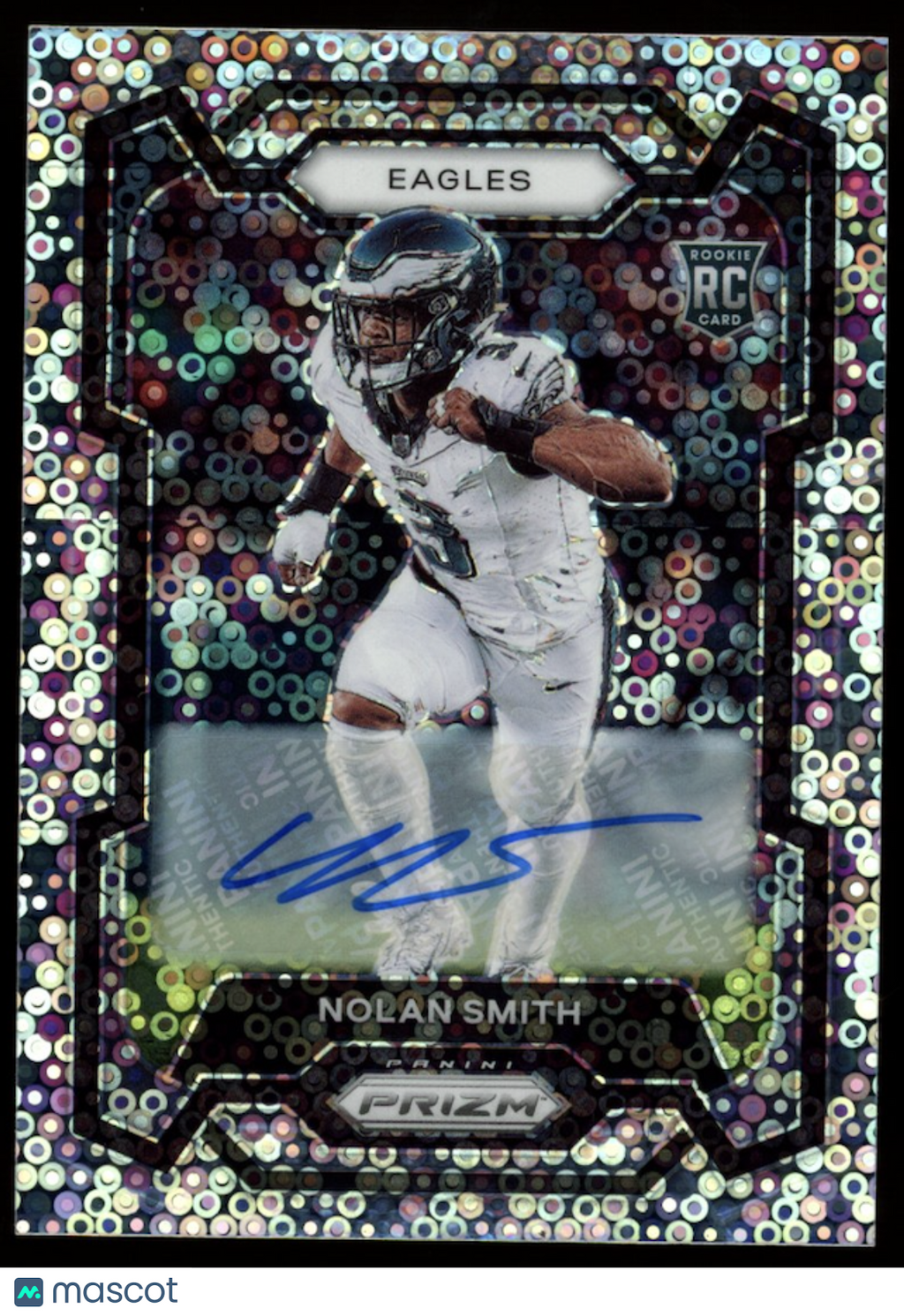 NOLAN SMITH 2023 Panini Prizm No Huddle Disco Auto #382 Rookie Eagles