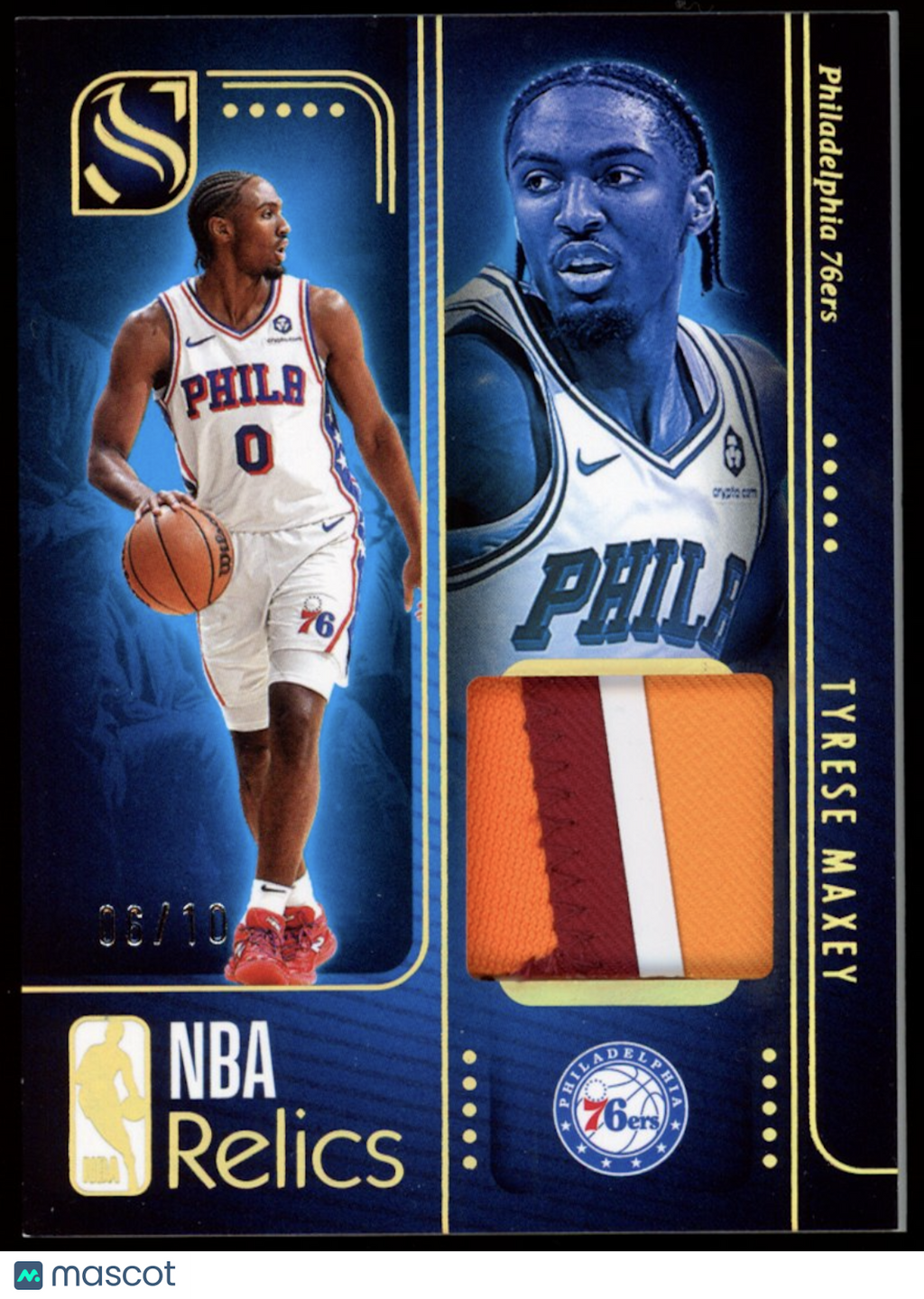 TYRESE MAXEY 2024-25 Panini Silhouette NBA Relics Game Used Patch /10 76ers