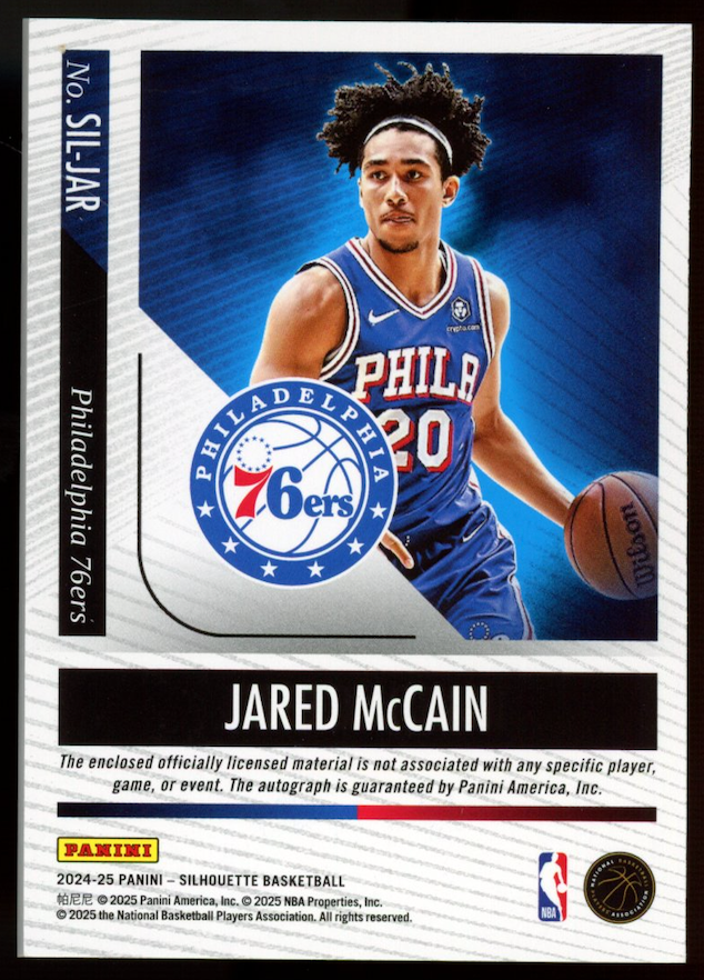 JARED MCCAIN 2024-25 Panini Silhouette Rookie Jumbo Patch Auto /99 #SIL-JAR