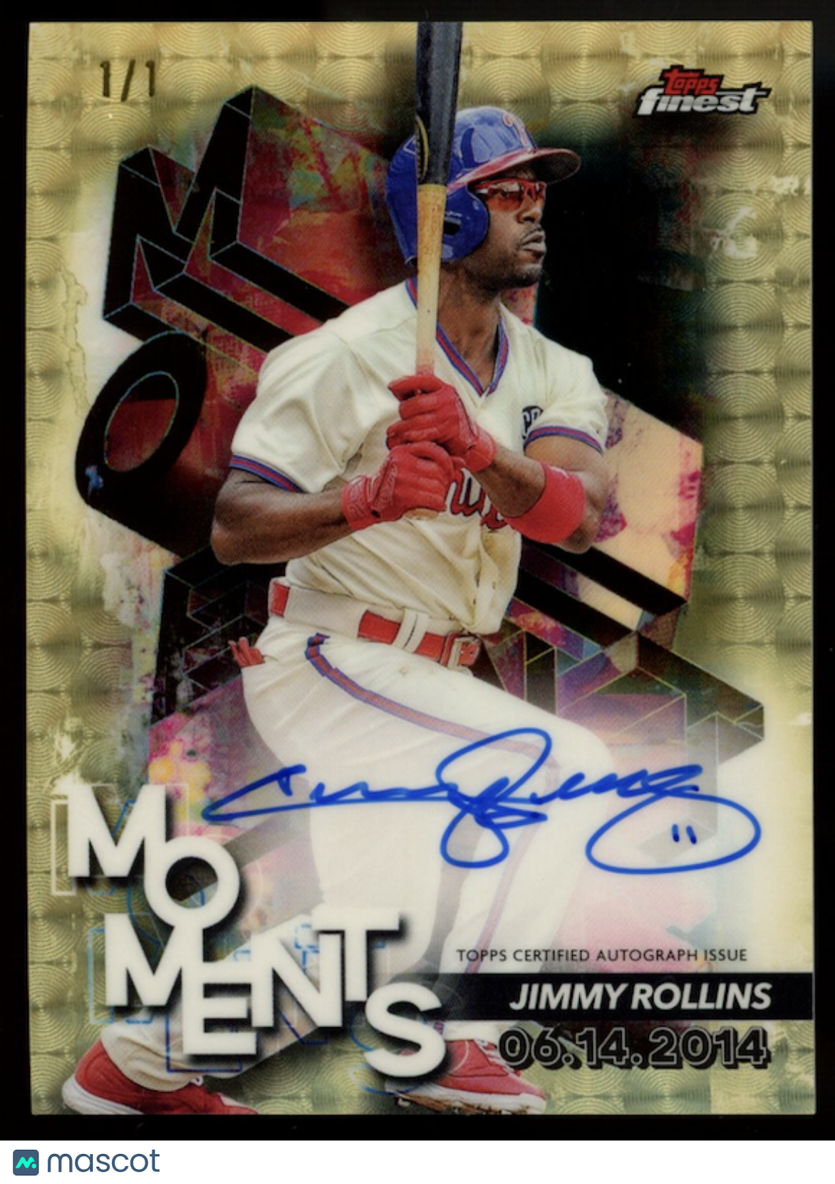 JIMMY ROLLINS 2024 Topps Finest Moments SuperFractor Auto 1/1 #FMA-JR Phillies