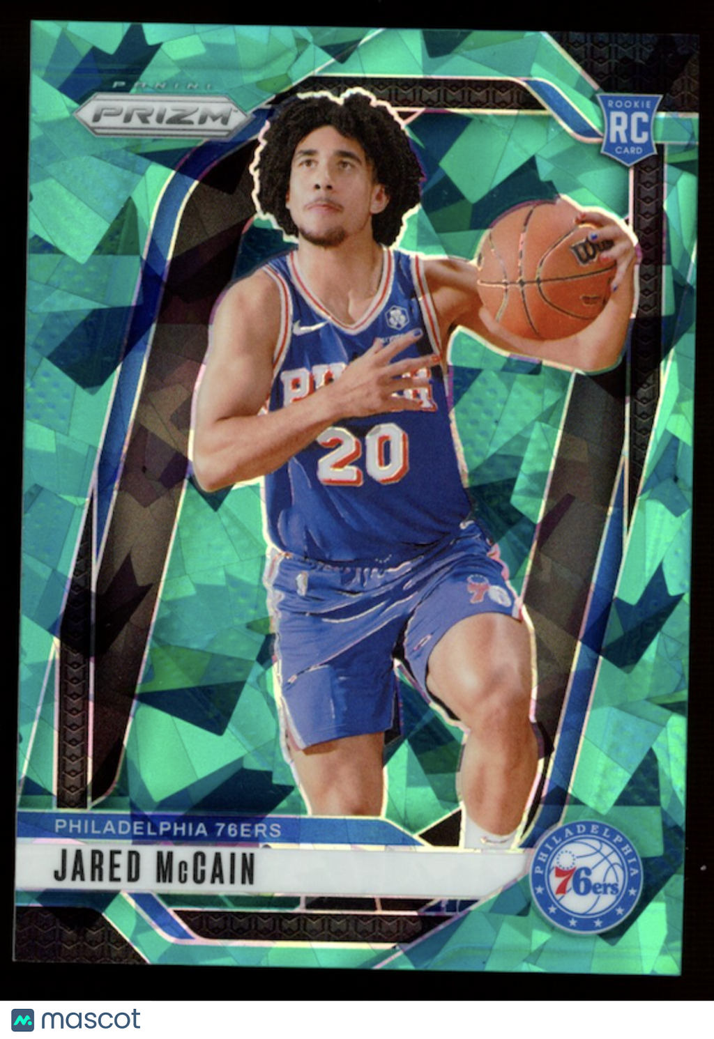 JARED MCCAIN 2024-25 Panini Prizm #222 Teal Ice Rookie RC /225 76ers