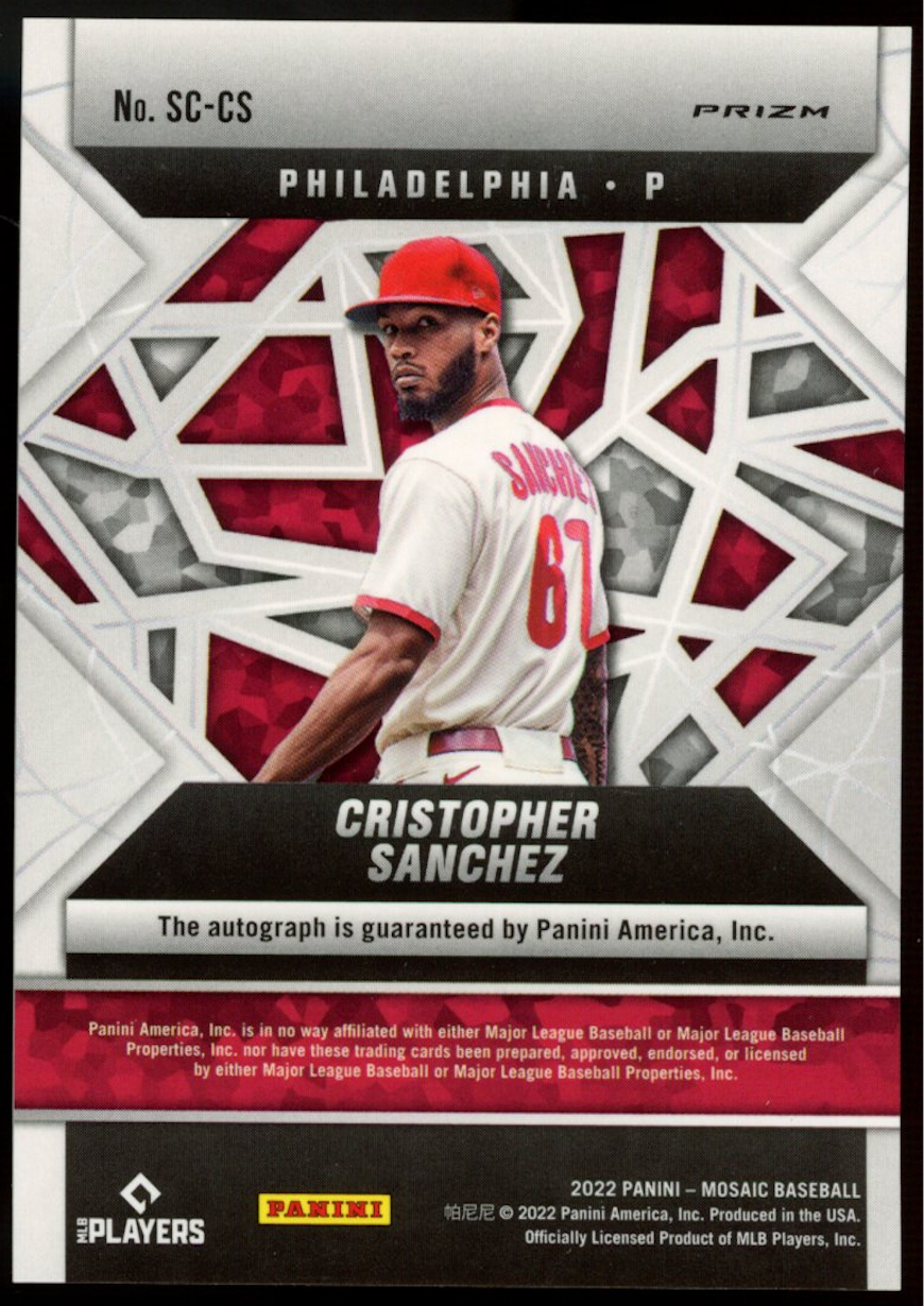CRISTOPHER SANCHEZ 2022 Panini Mosaic Scripts Rookie Auto Prizm #SC-CS Phillies