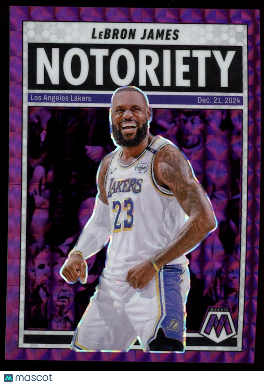 LEBRON JAMES 2024-25 Panini Mosaic Notoriety Purple Prizm /99 #6 Lakers
