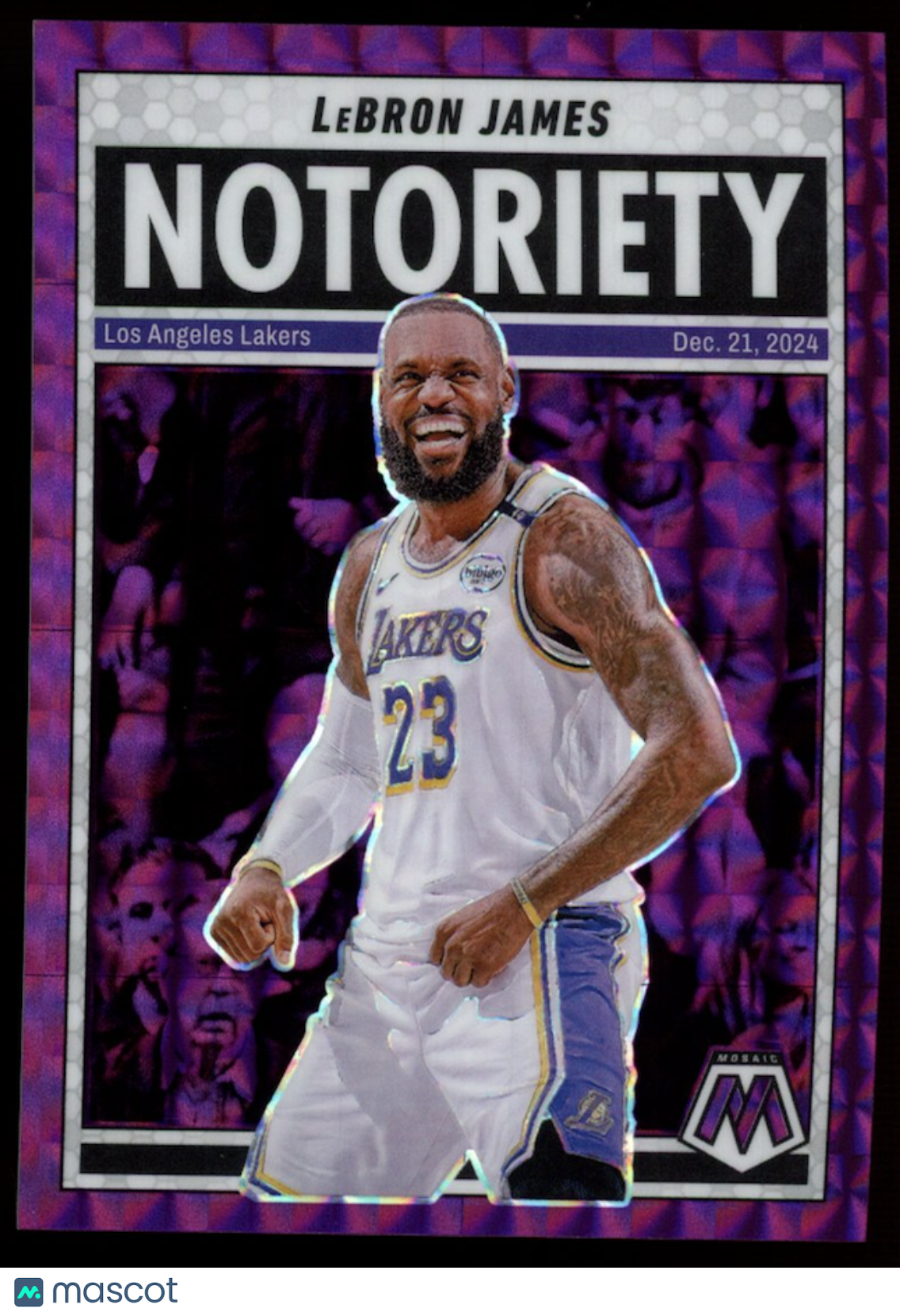 LEBRON JAMES 2024-25 Panini Mosaic Notoriety Purple Prizm /99 #6 Lakers