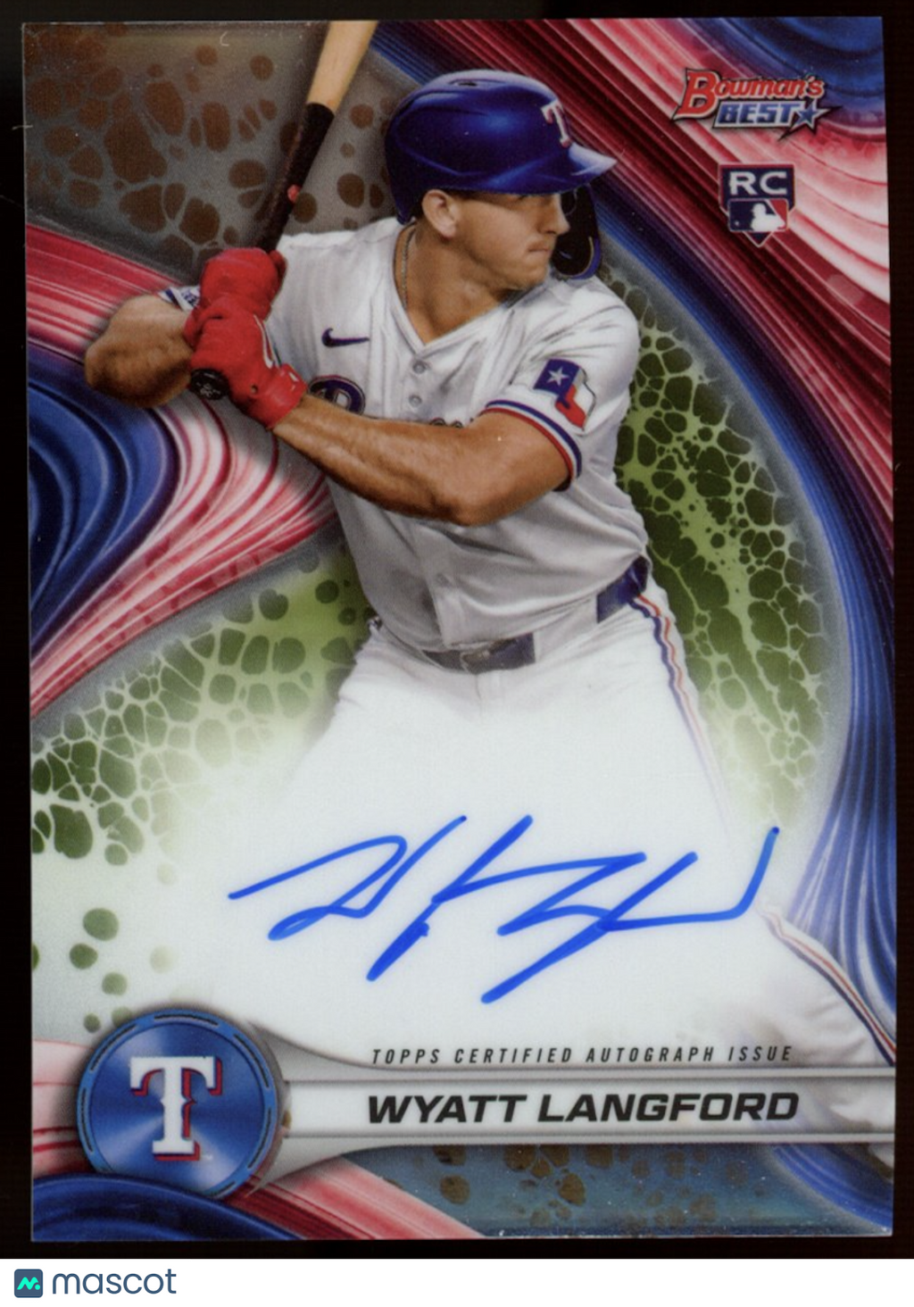 WYATT LANGFORD 2024 Bowman's Best of 24 Rookie Auto #B24-WL Rangers RC