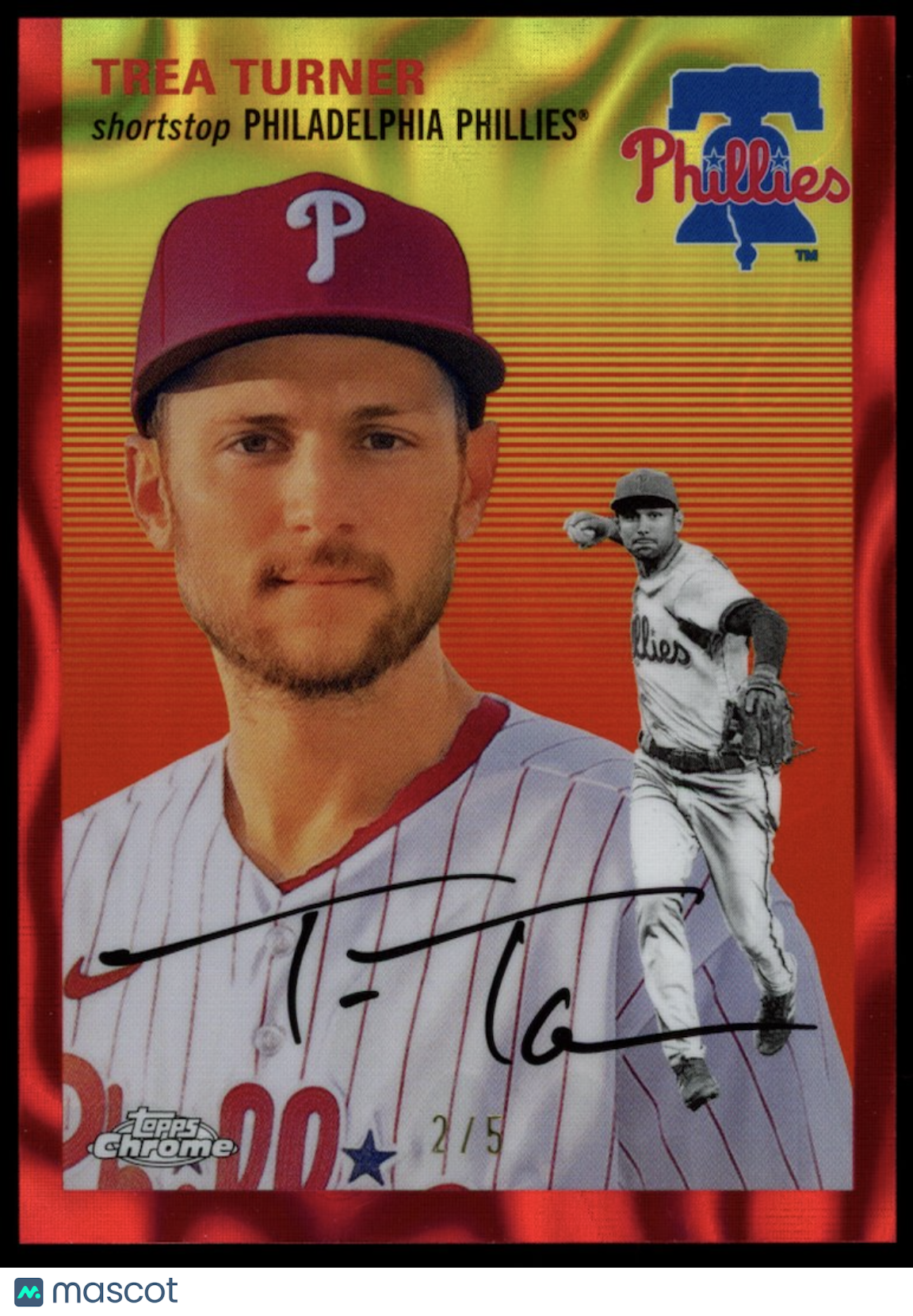 TREA TURNER 2023 Topps Chrome Platinum Red Refractor /5 #315 Phillies