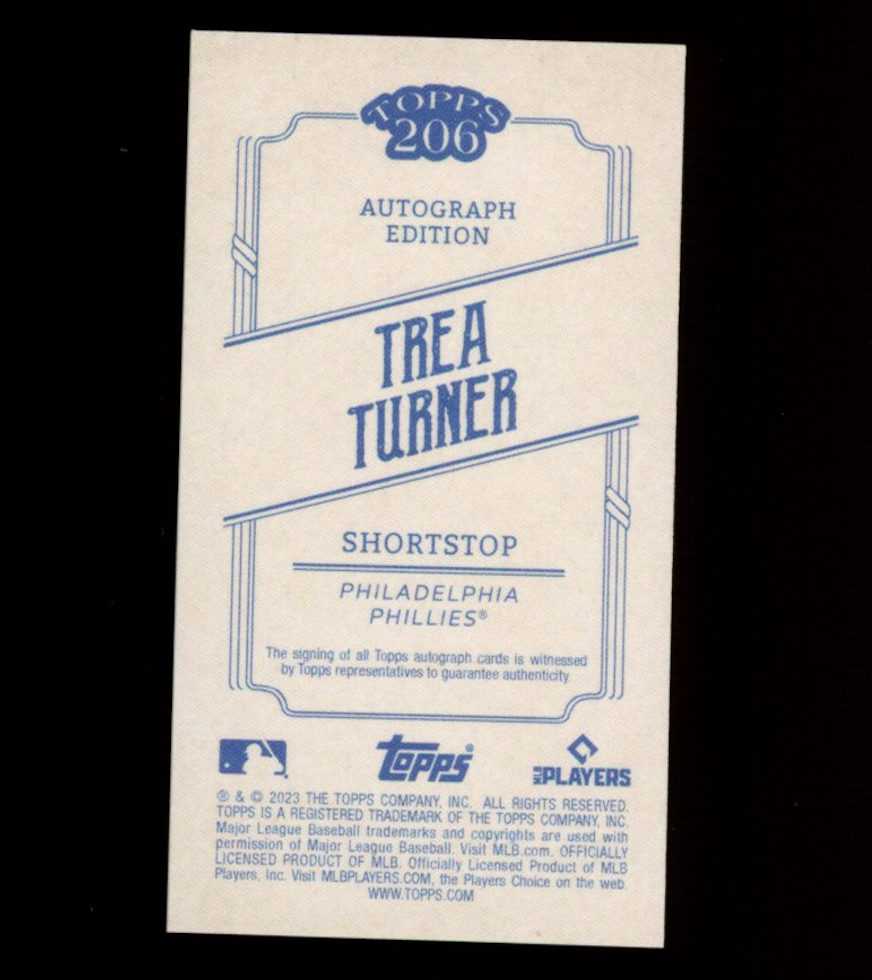 TREA TURNER 2023 Topps 206 Auto Edition Philadelphia Phillies