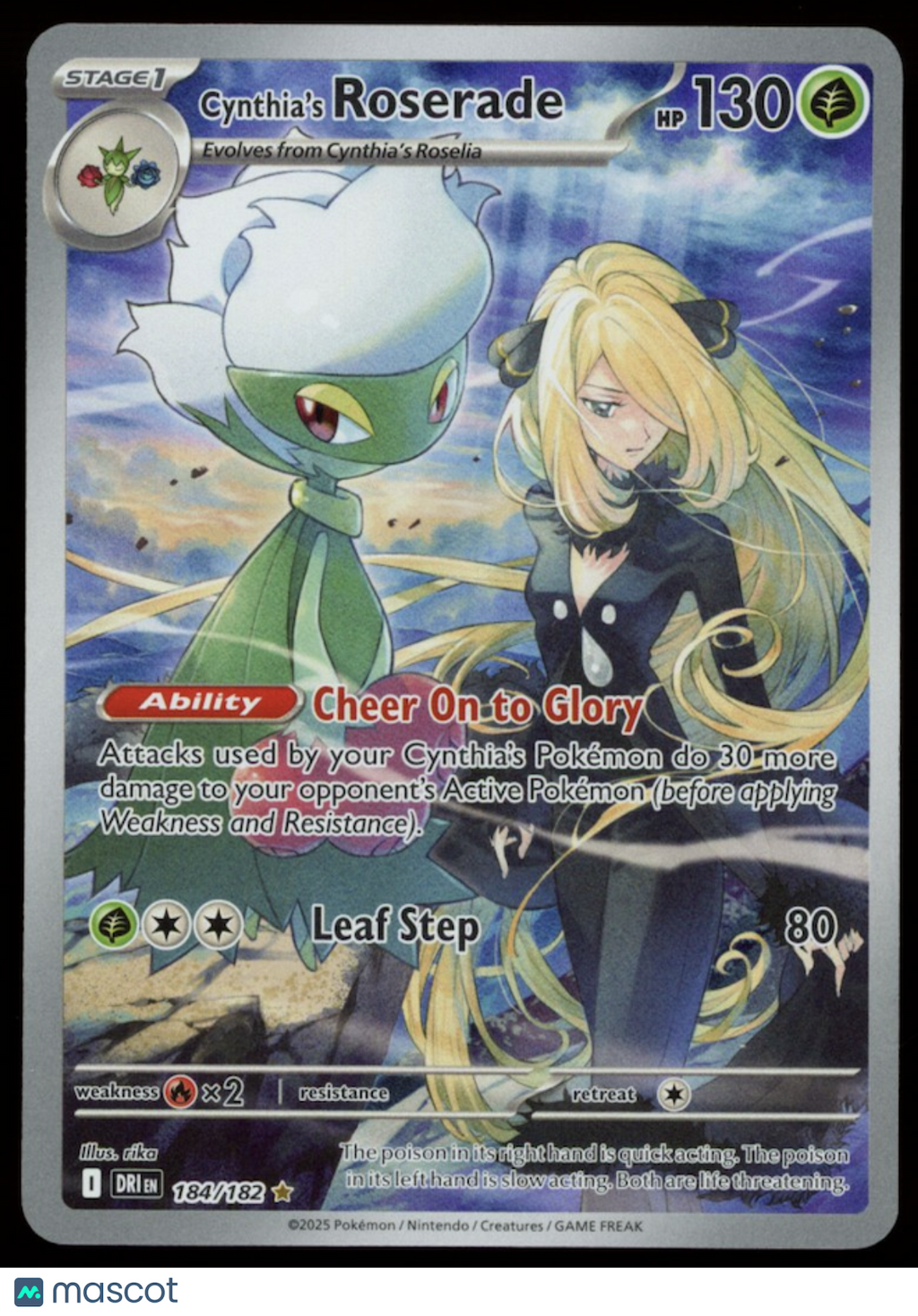 CYNTHIA'S ROSERADE 2025 Pokemon S&V Destined Rivals Illustration Rare #184/182