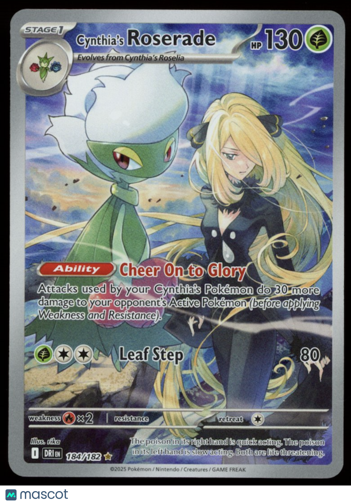 CYNTHIA'S ROSERADE 2025 Pokemon S&V Destined Rivals Illustration Rare #184/182