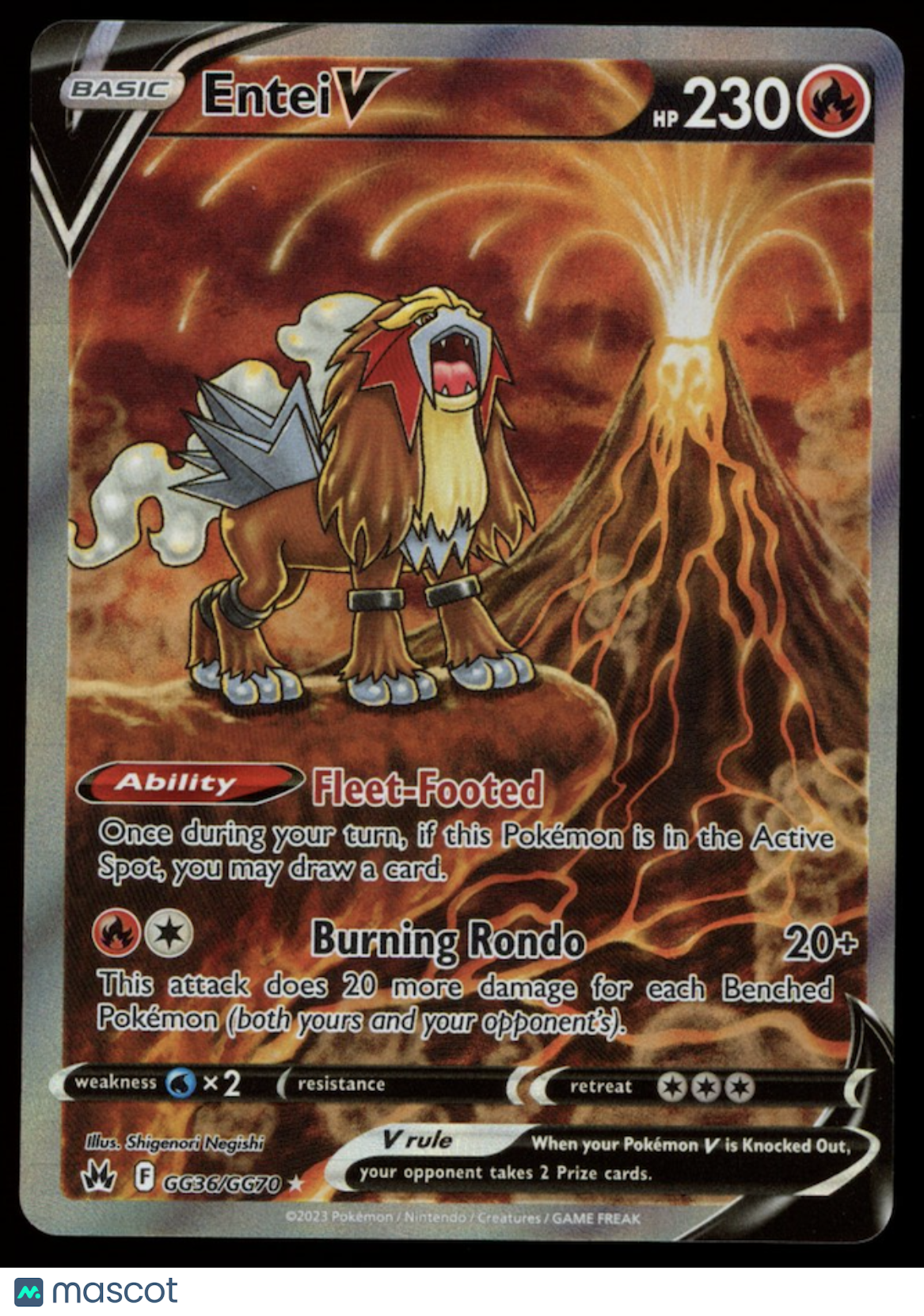 ENTEI V 2023 Pokemon Crown Zenith Galarian Gallery Ultra Rare #GG36/GG70