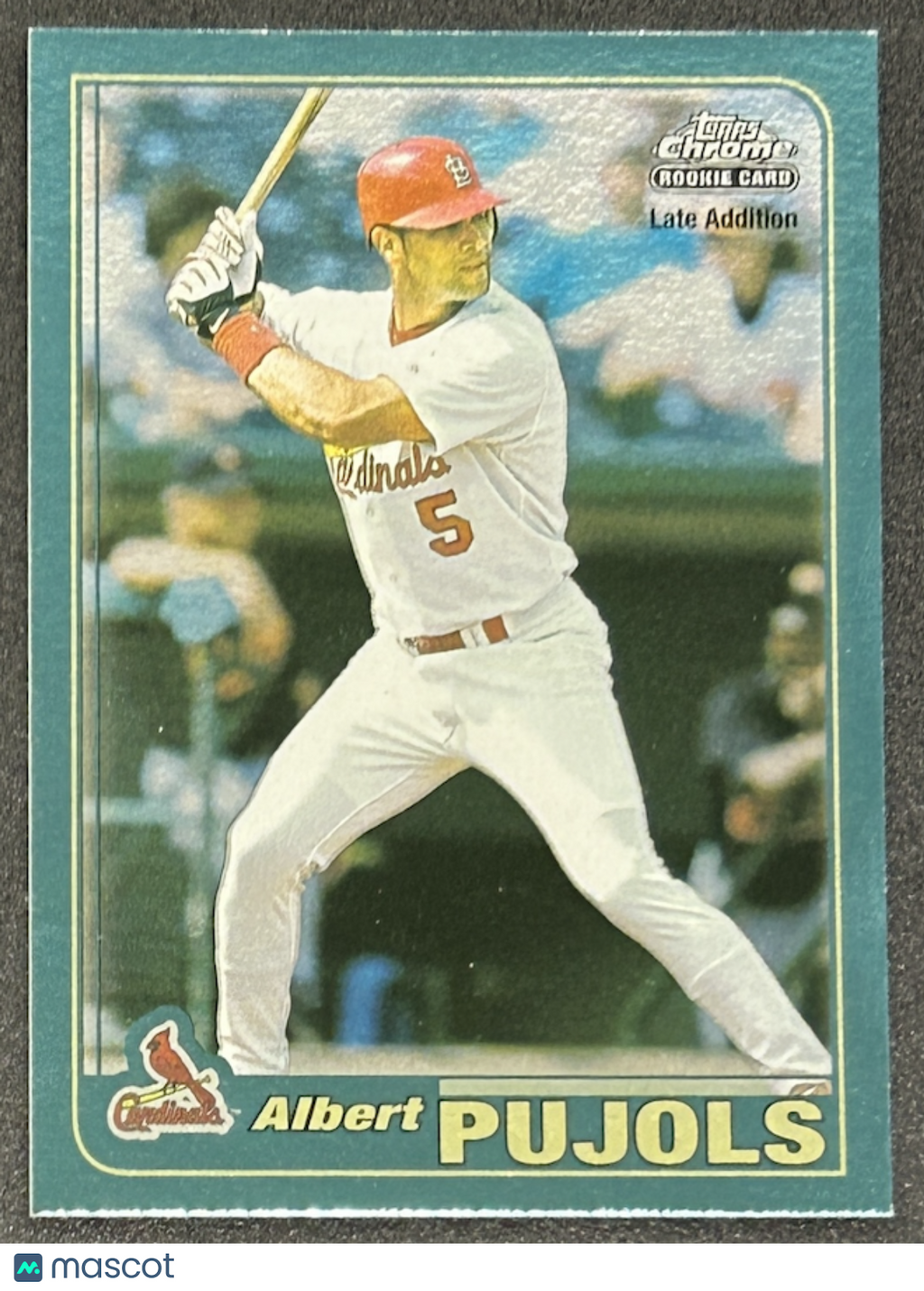 ALBERT PUJOLS A 2001 Topps Chrome Late Addition Rookie Card Cardinals #596