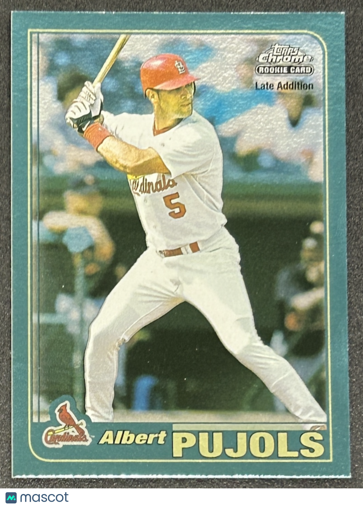 ALBERT PUJOLS A 2001 Topps Chrome Late Addition Rookie Card Cardinals #596