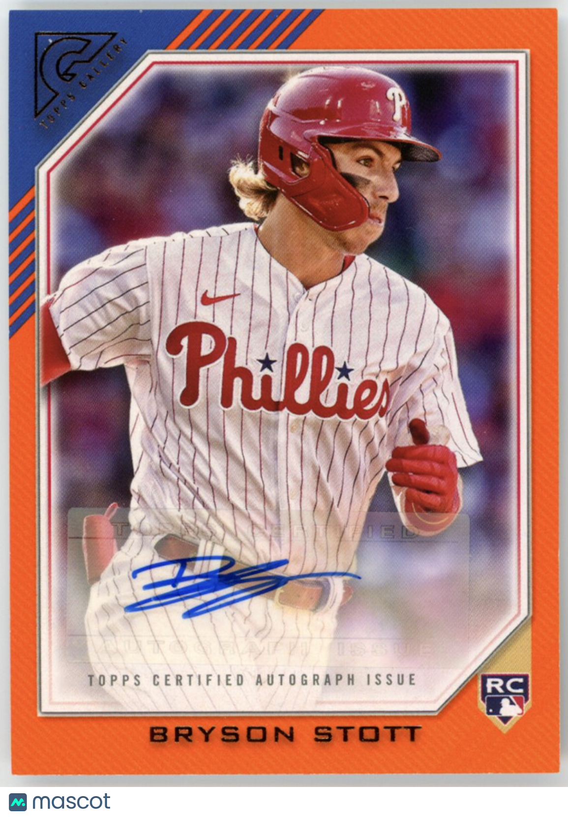 BRYSON STOTT 2022 Topps Gallery Rookie Auto Orange /25 #RA-STOT Phillies