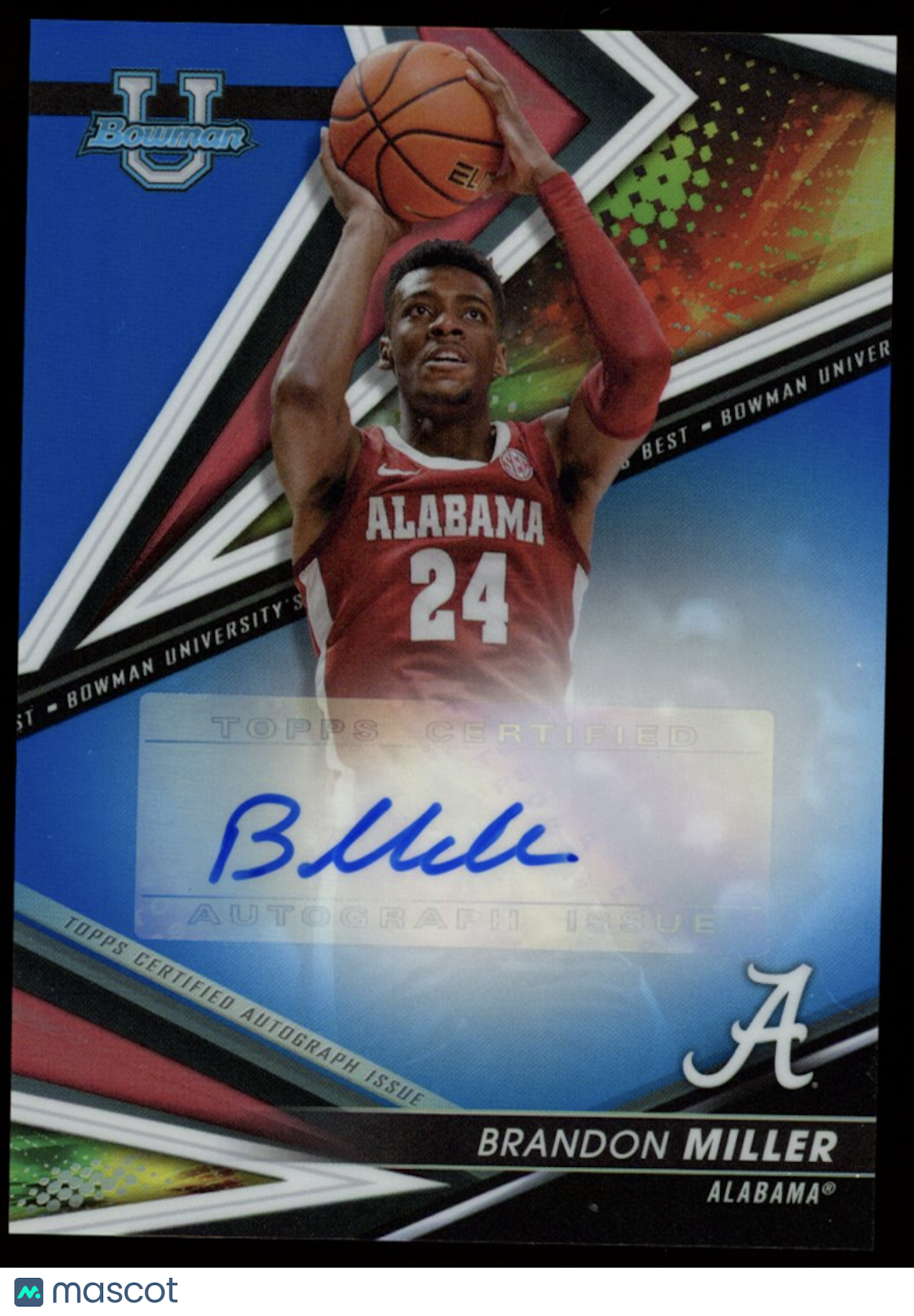 BRANDON MILLER 2022-23 Bowman U Best Auto Blue Refractor /150 #BOA-BM Hornets