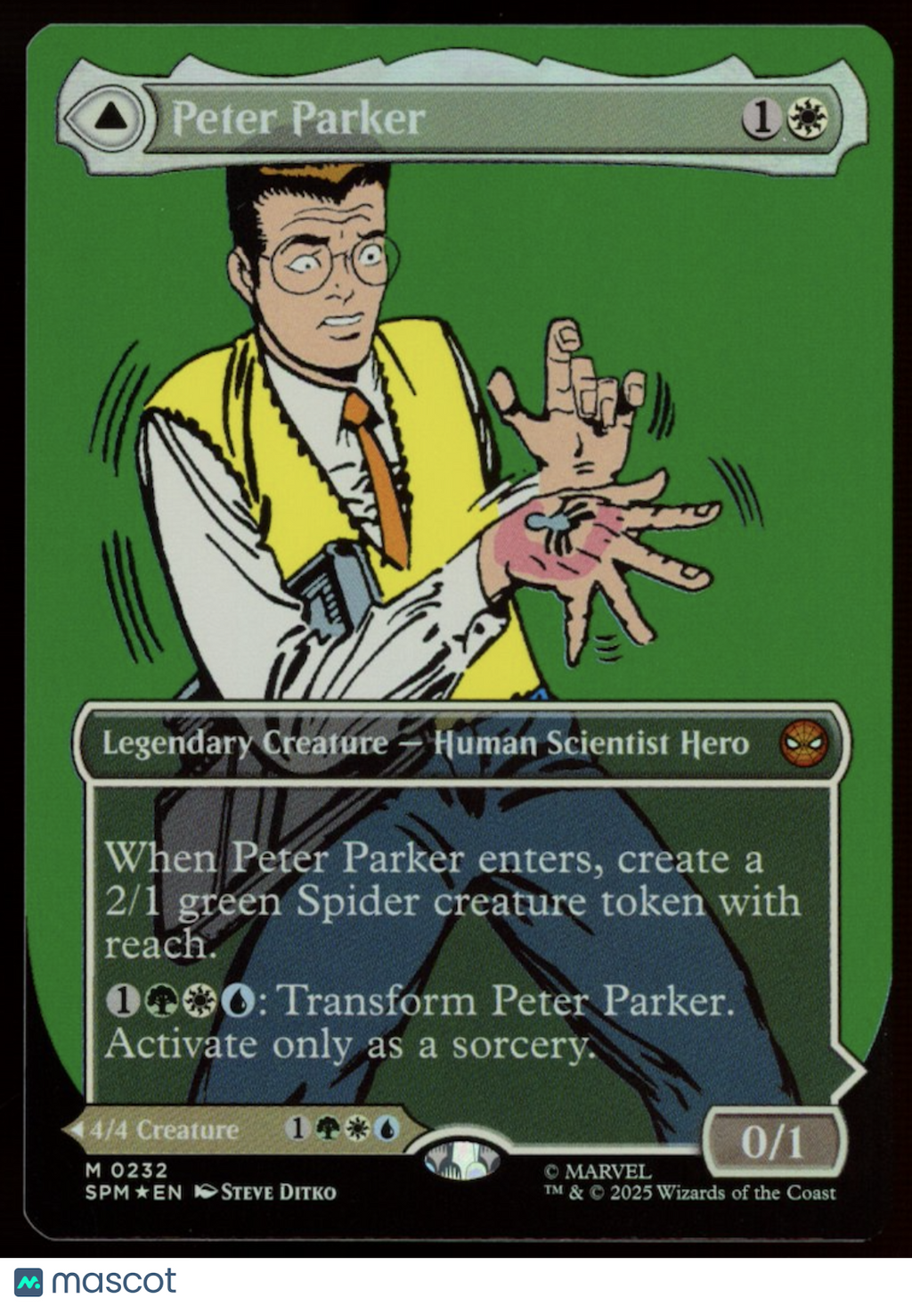 SPIDER-MAN PETER PARKER 2025 Magic: The Gathering Marvel's Borderless Foil 0232