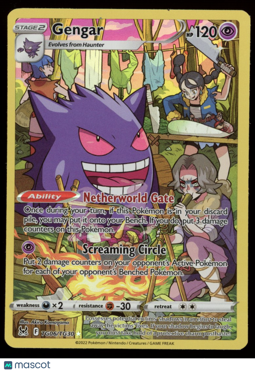 GENGAR 2022 Pokemon SWSH Lost Origin Trainer Gallery #TG06/TG30 Full Art