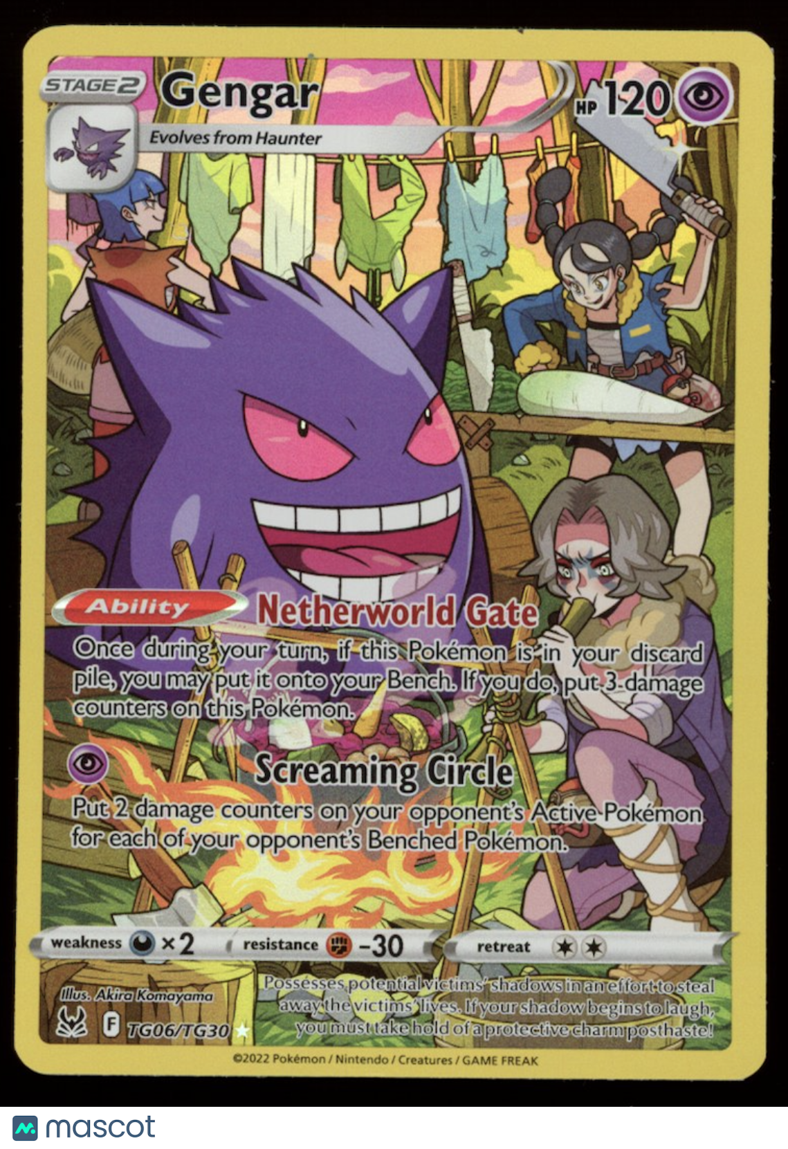 GENGAR 2022 Pokemon SWSH Lost Origin Trainer Gallery #TG06/TG30 Full Art