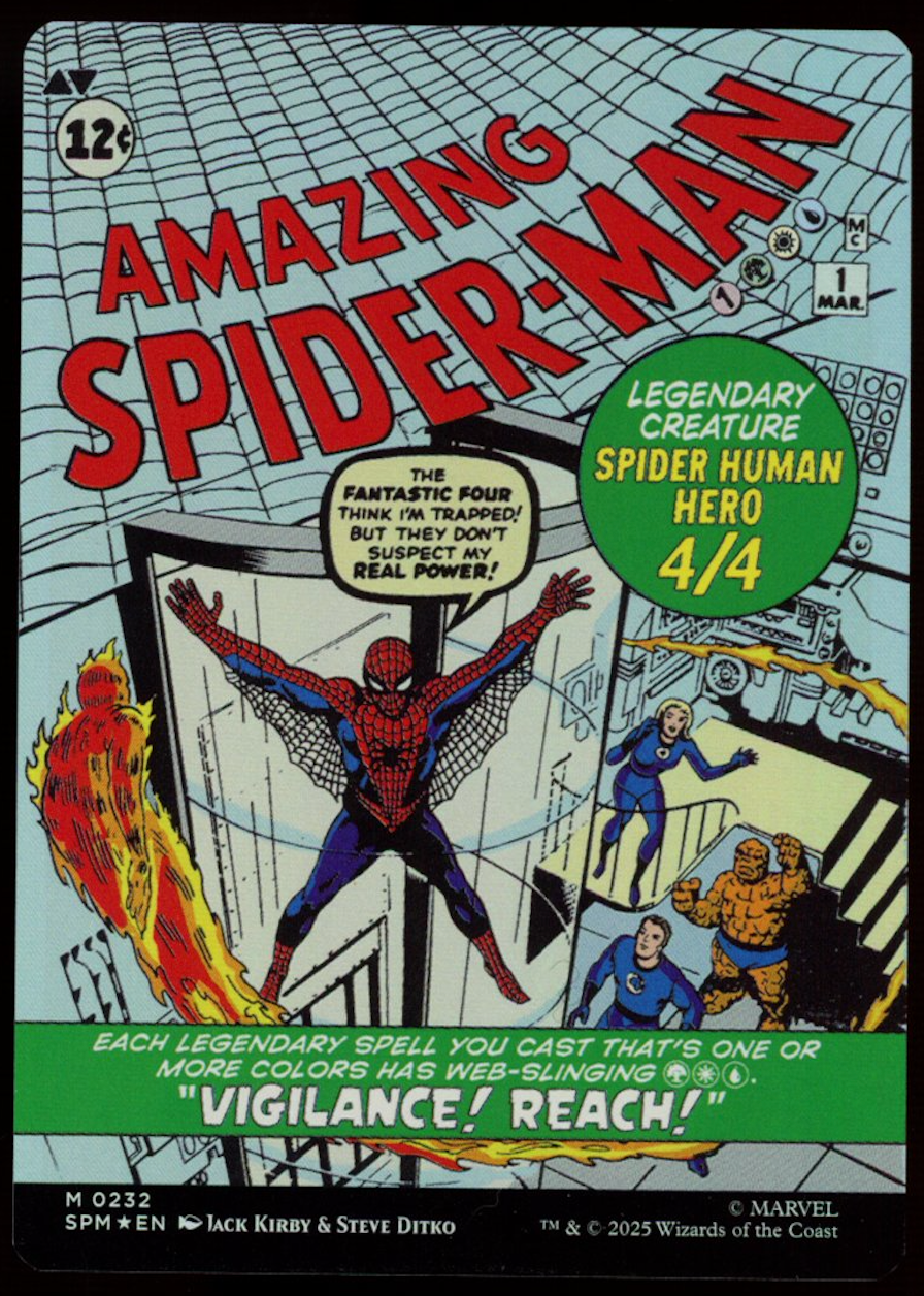 SPIDER-MAN PETER PARKER 2025 Magic: The Gathering Marvel's Borderless Foil 0232