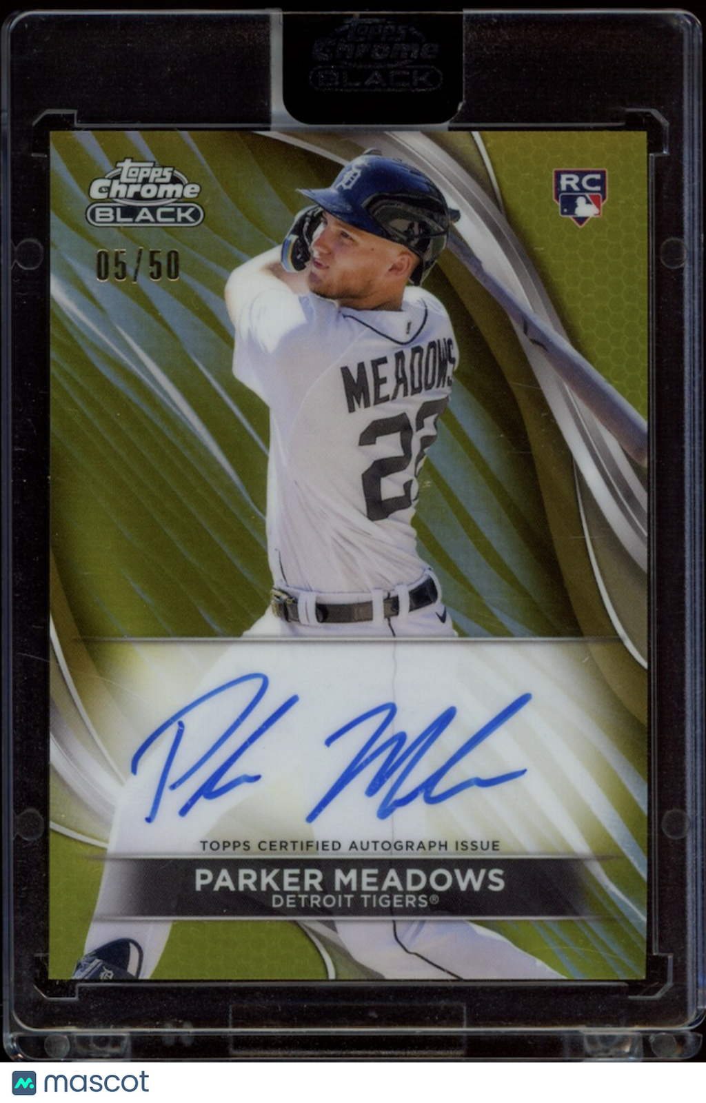 PARKER MEADOWS 2024 Topps Chrome Black Rookie Auto Gold Refractor /50 #CBA-PME