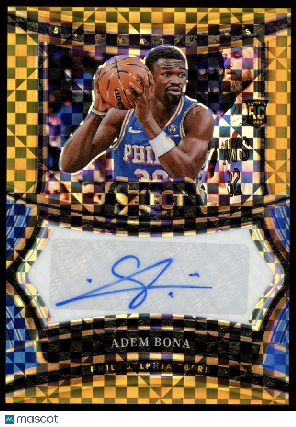 ADEM BONA 2024-25 Panini Select Rookie Signatures Auto Gold Prizm /10 76ers