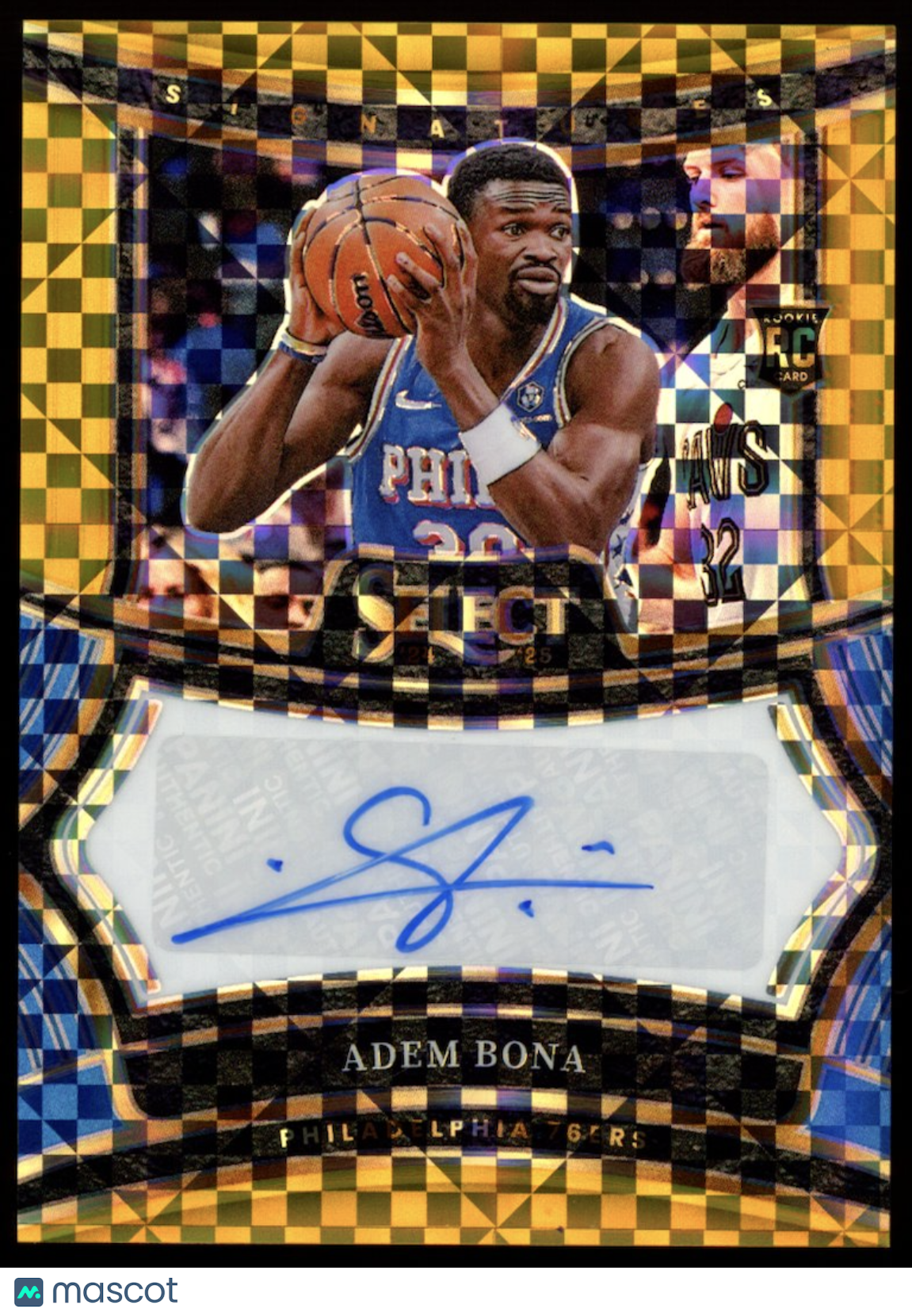 ADEM BONA 2024-25 Panini Select Rookie Signatures Auto Gold Prizm /10 76ers