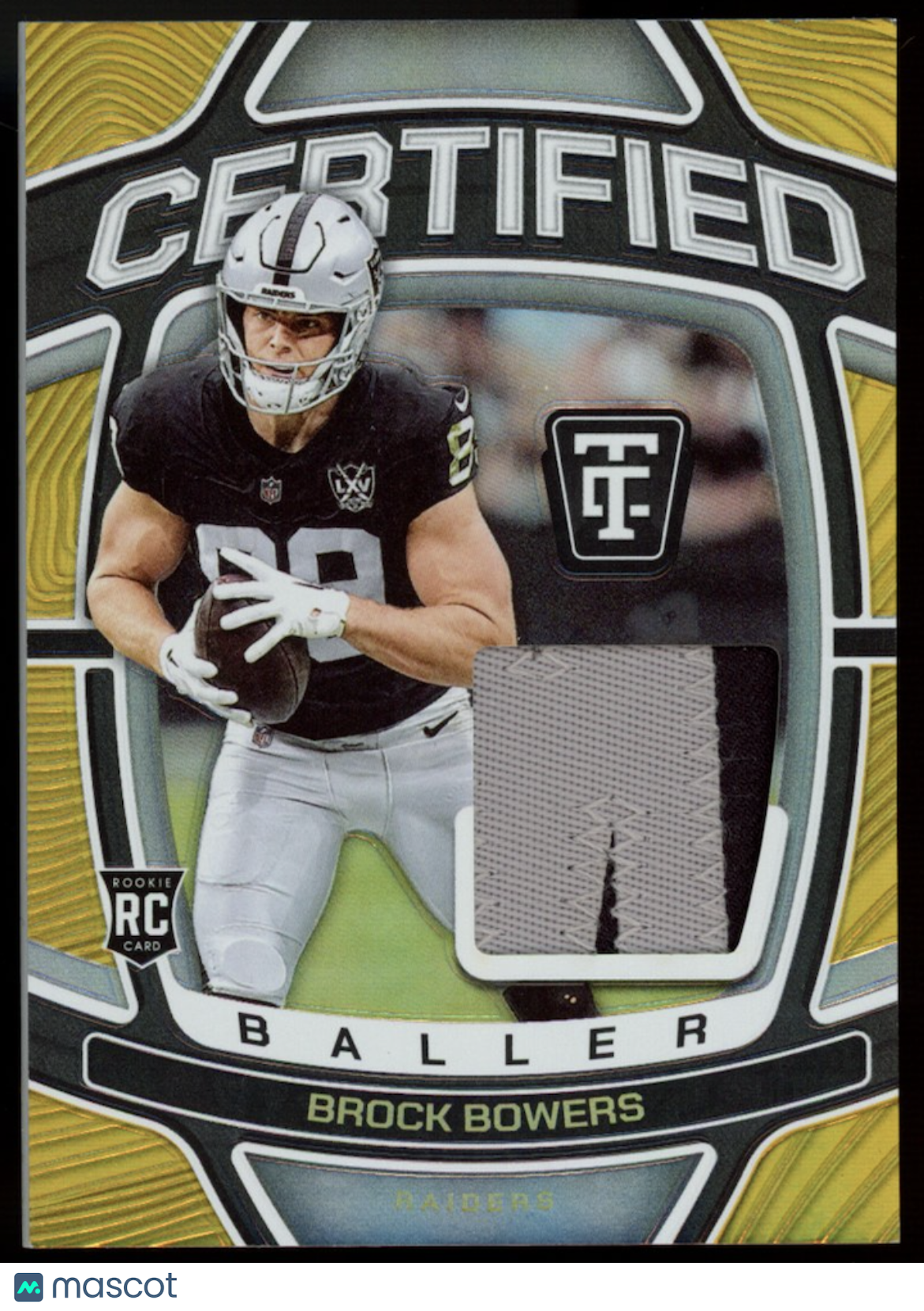 BROCK BOWERS 2024 Panini Totally Certified Baller Rookie Patch Gold /10 Raiders