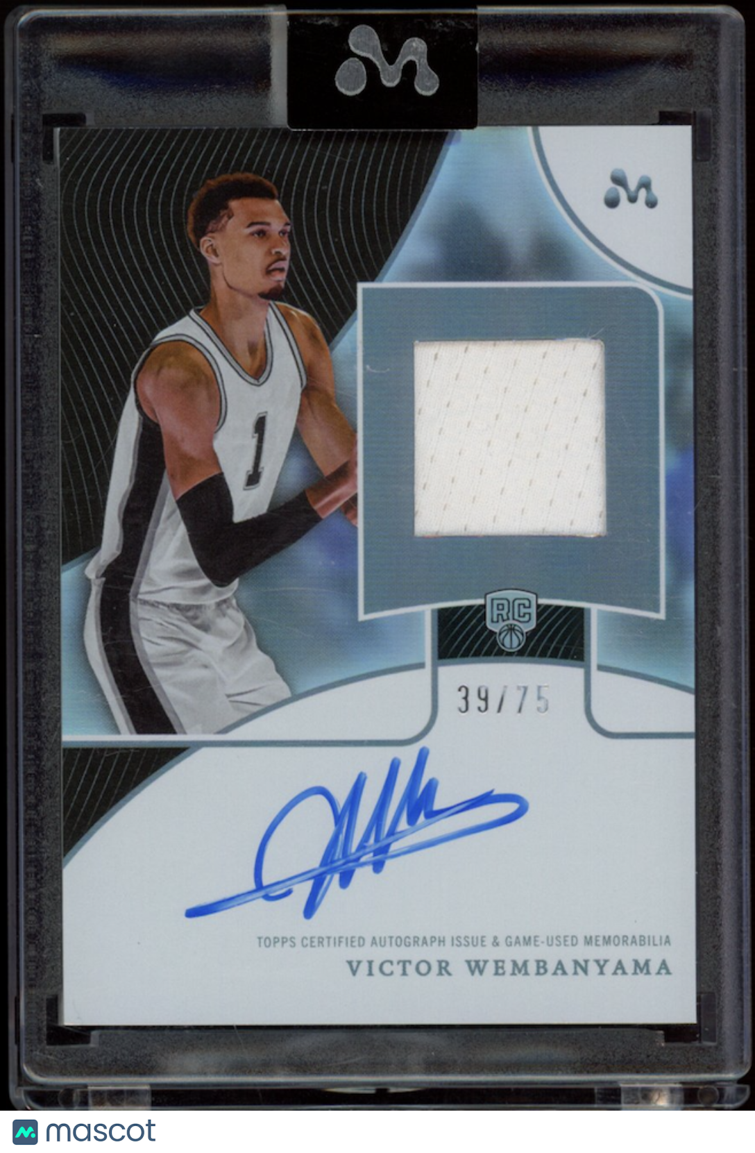 VICTOR WEMBANYAMA 2023-24 Topps Mercury Rookie Patch Auto French Language /75