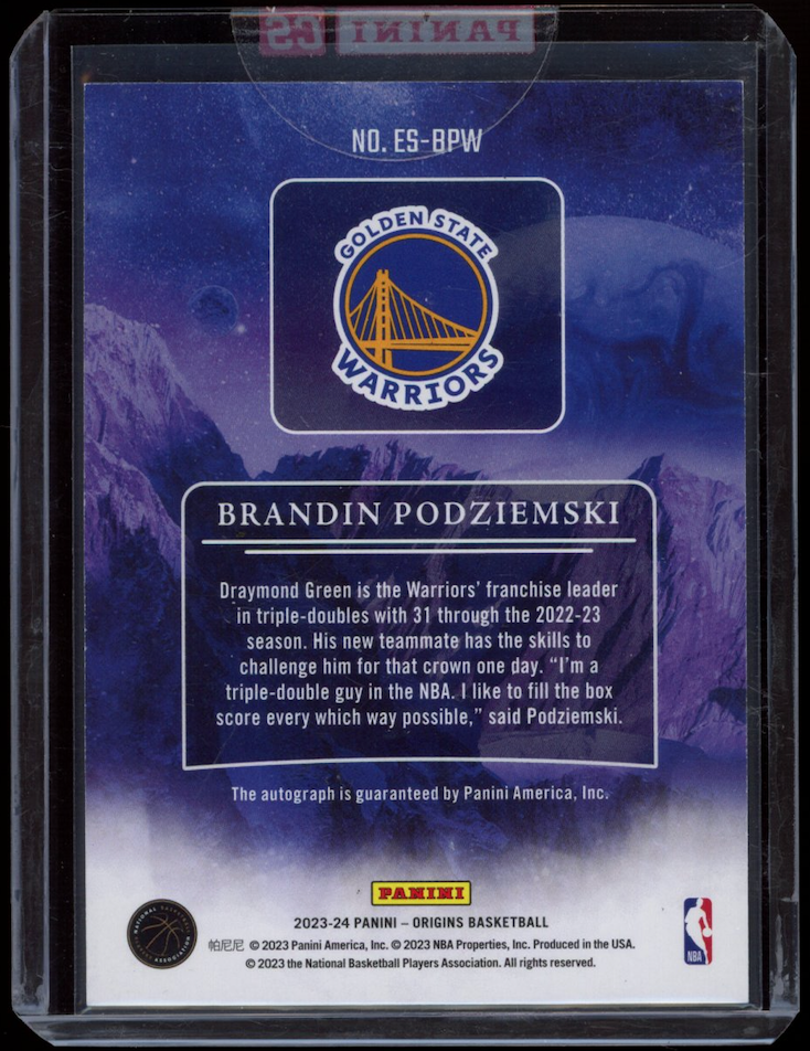 BRANDIN PODZIEMSKI 2023-24 Panini Origins Elevation Pink Auto /25 Rookie #ES-BPW