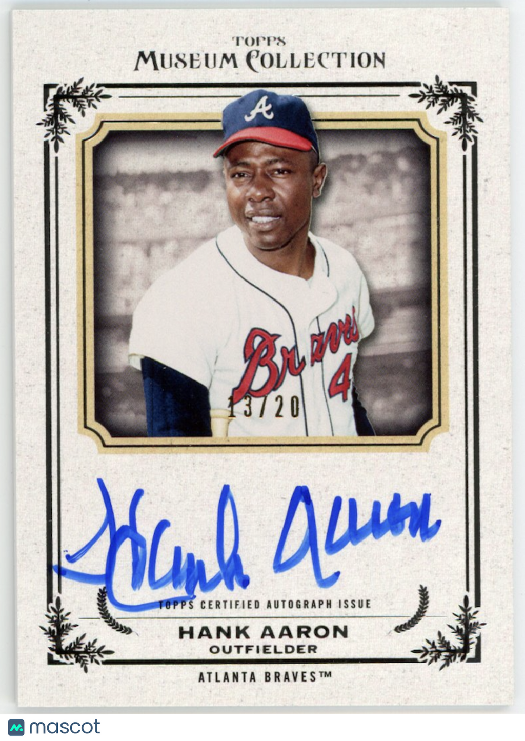 HANK AARON 2013 Topps Museum Collection Archival Auto /20 #AA-HA Braves