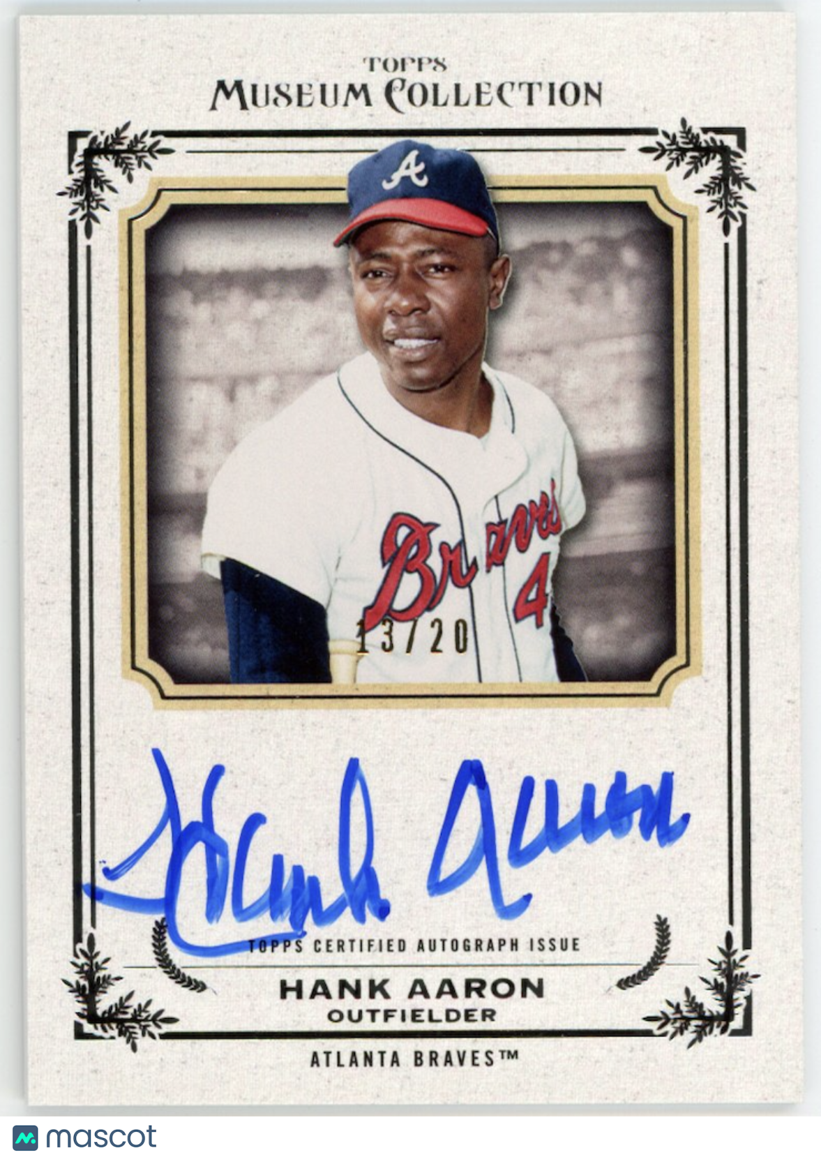 HANK AARON 2013 Topps Museum Collection Archival Auto /20 #AA-HA Braves