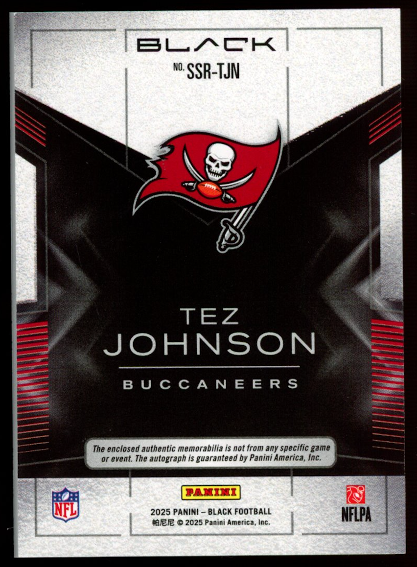 TEZ JOHNSON 2025 Panini Black Sizeable Signatures Ruby Patch Auto /20 #SSR-TJN