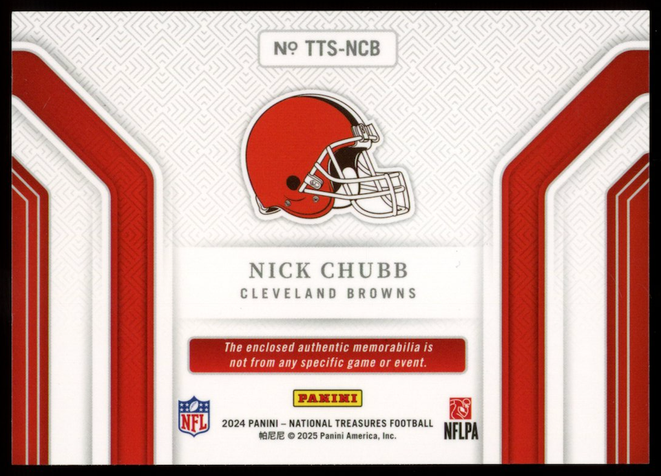 NICK CHUBB 2024 Panini National Treasures Tremendous Treasures Gold Patch /10