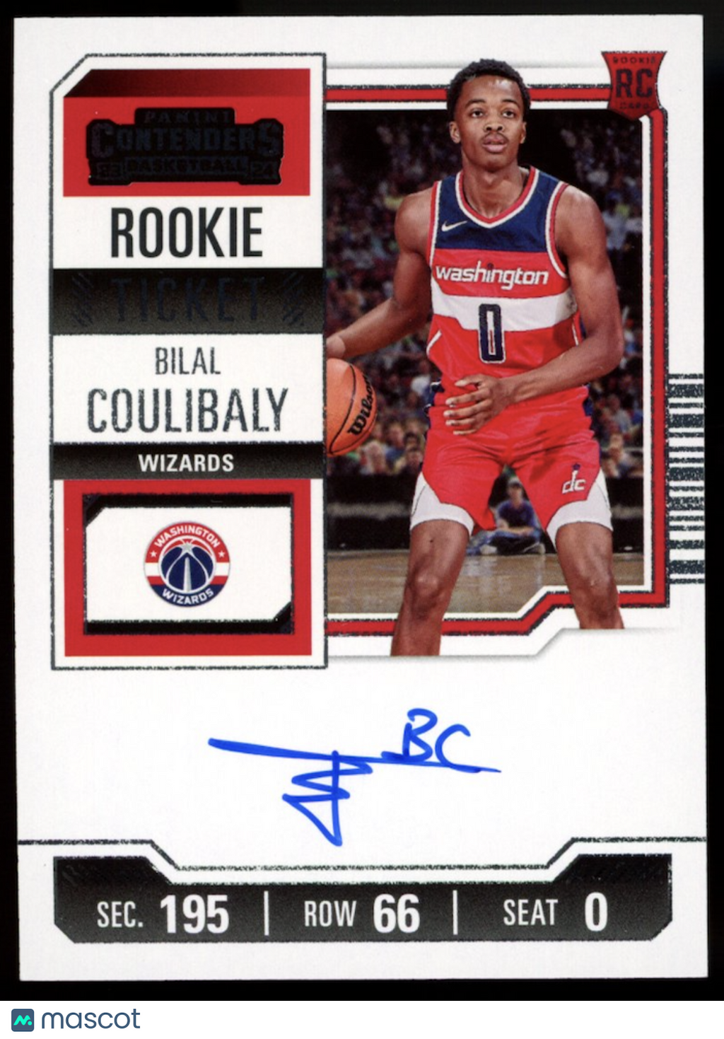 BILAL COULIBALY 2023-24 Panini Contenders Rookie Ticket Auto #113 Wizards