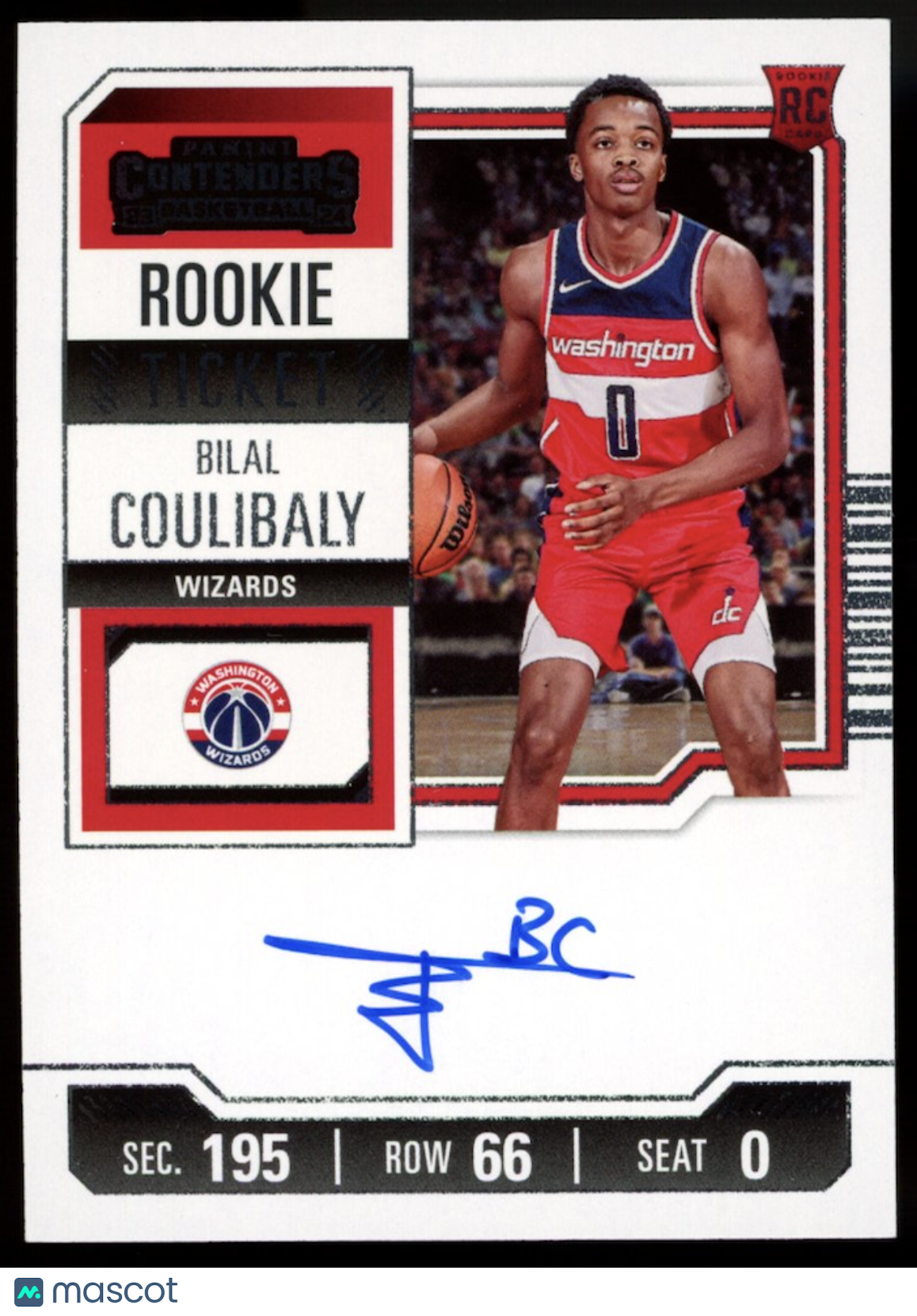 BILAL COULIBALY 2023-24 Panini Contenders Rookie Ticket Auto #113 Wizards