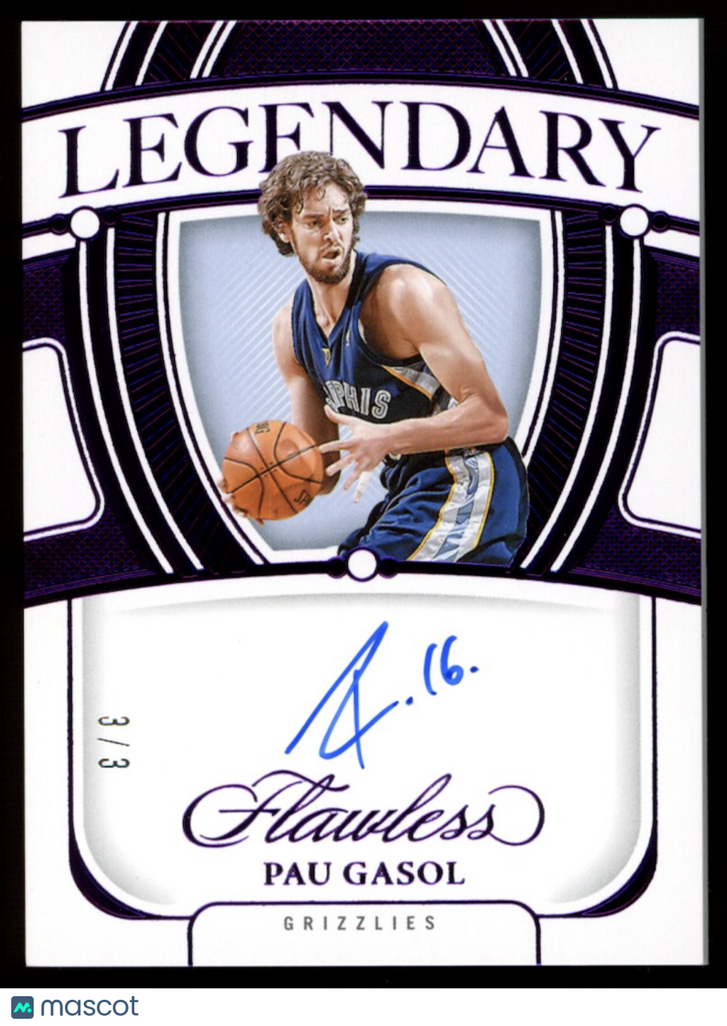 PAU GASOL 2023-24 Panini Flawless Legendary Scripts Auto Amethyst /3 #LS-PAU